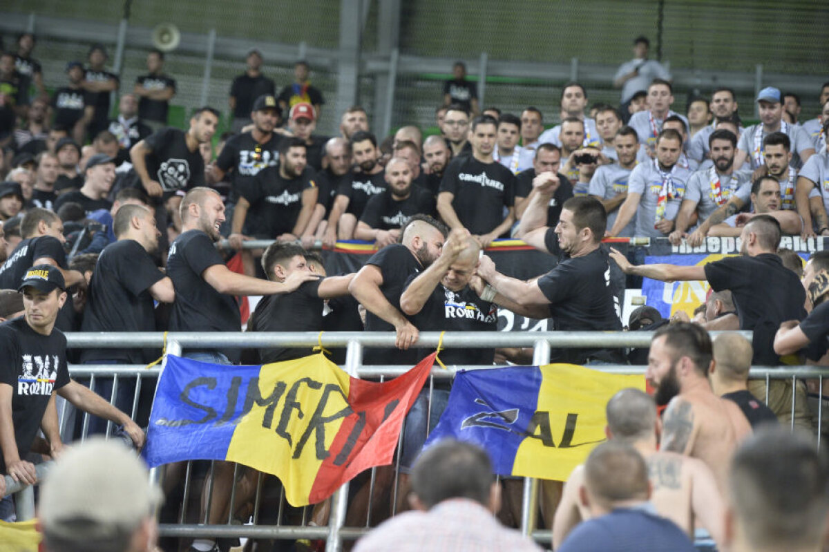 FOTO Fanii români ameninţaţi cu evacuarea! Steliştii s-au bătut cu dinamoviştii pe stadion