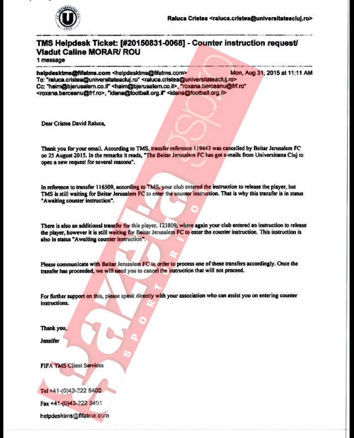 EXCLUSIV Documente în premieră » Cum este umilit Vlad Morar de către cei de la Beitar Ierusalim şi care e condiția ca acesta să continue în Israel!