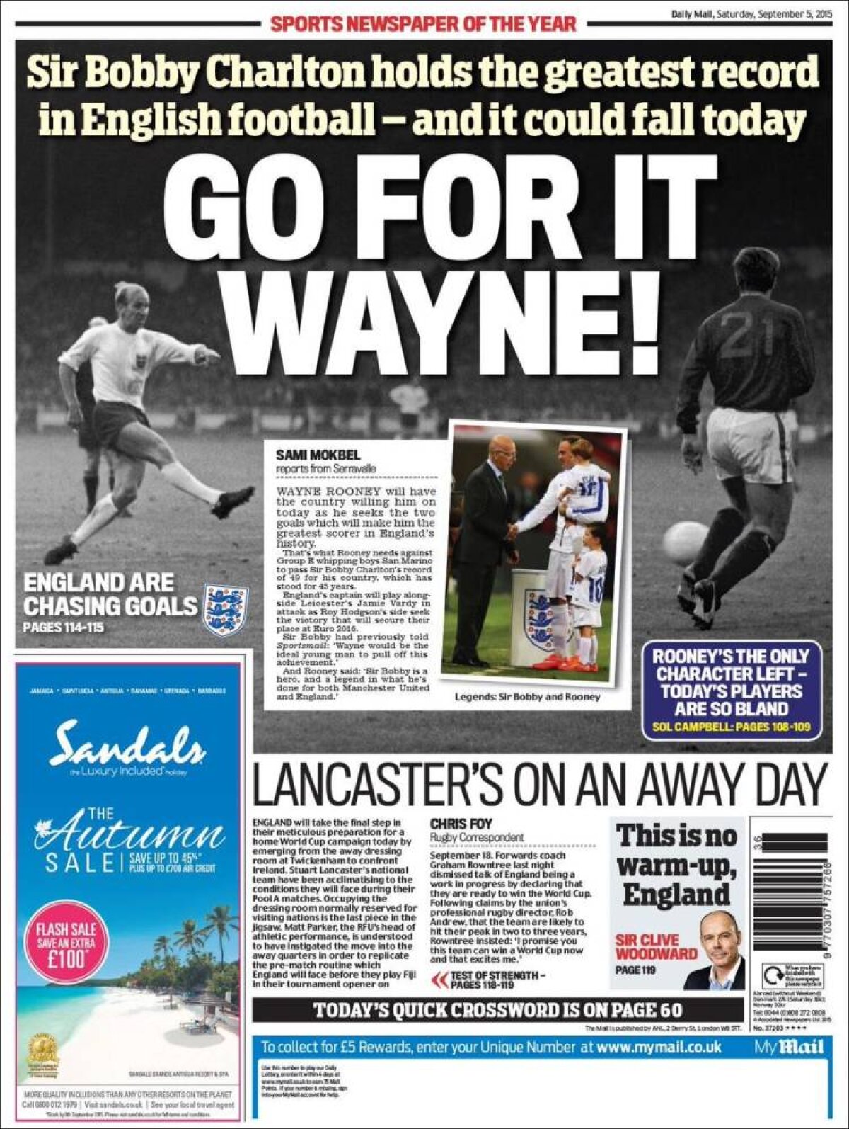 Ce scriu azi ziarele de sport din lume (6 septembrie 2015)