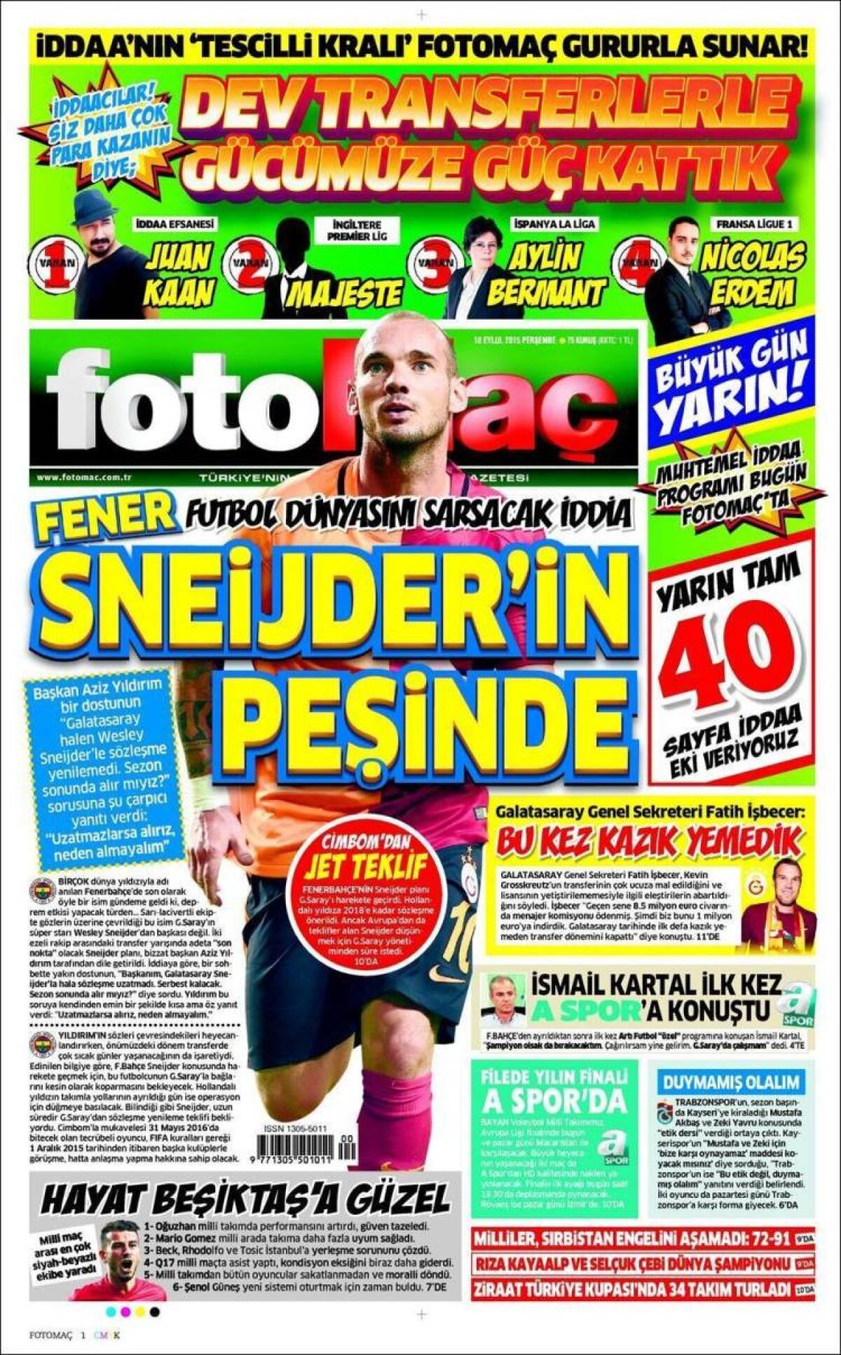 Ce scriu azi ziarele de sport din lume (10 septembrie 2015)