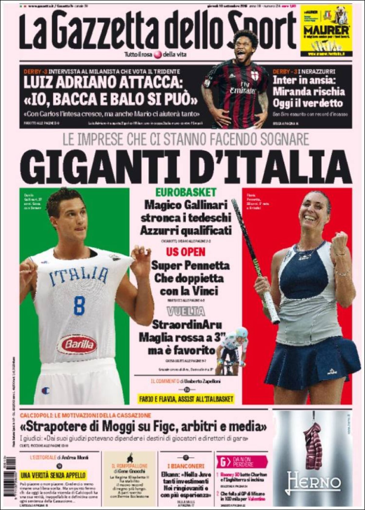 Ce scriu azi ziarele de sport din lume (10 septembrie 2015)