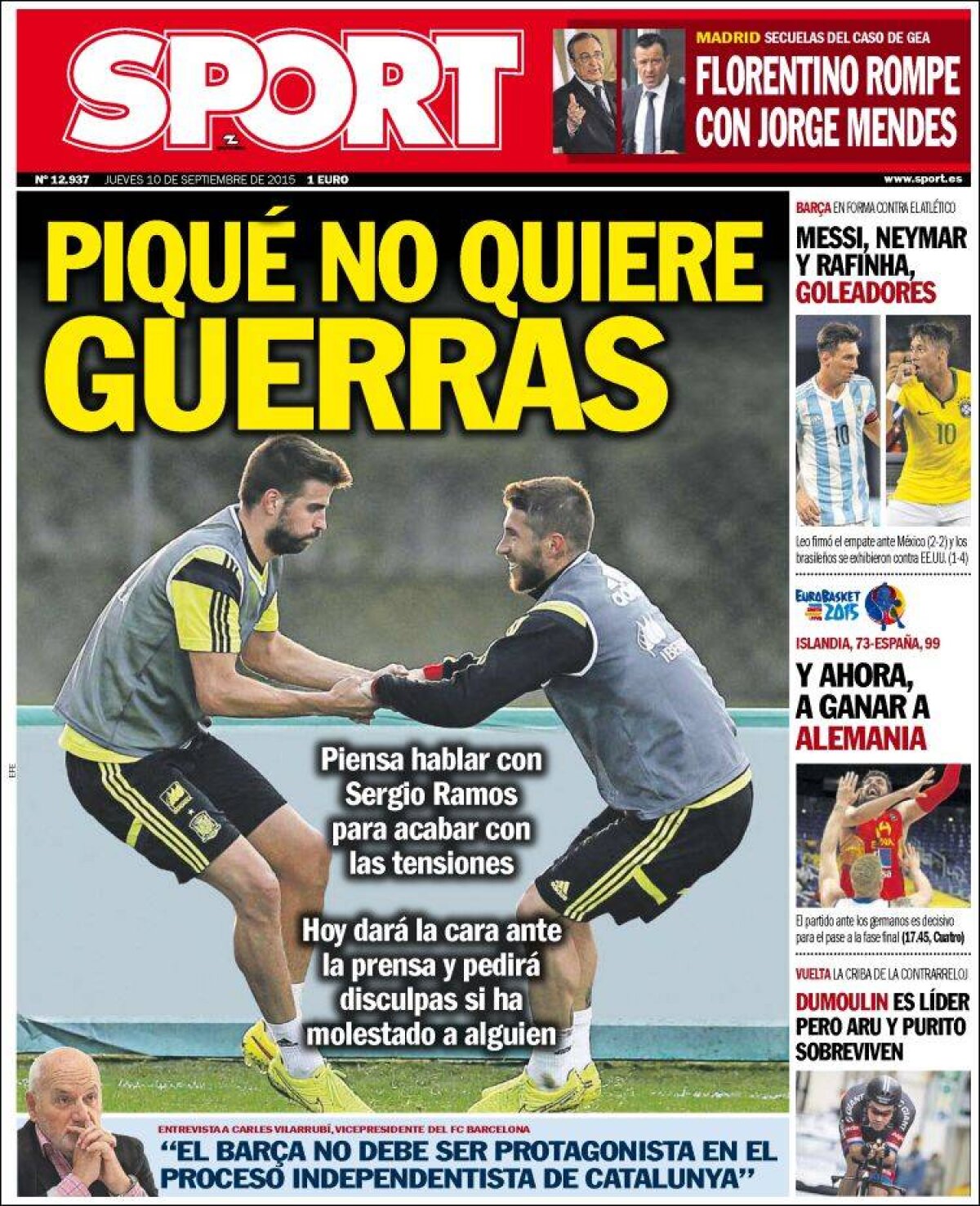 Ce scriu azi ziarele de sport din lume (10 septembrie 2015)