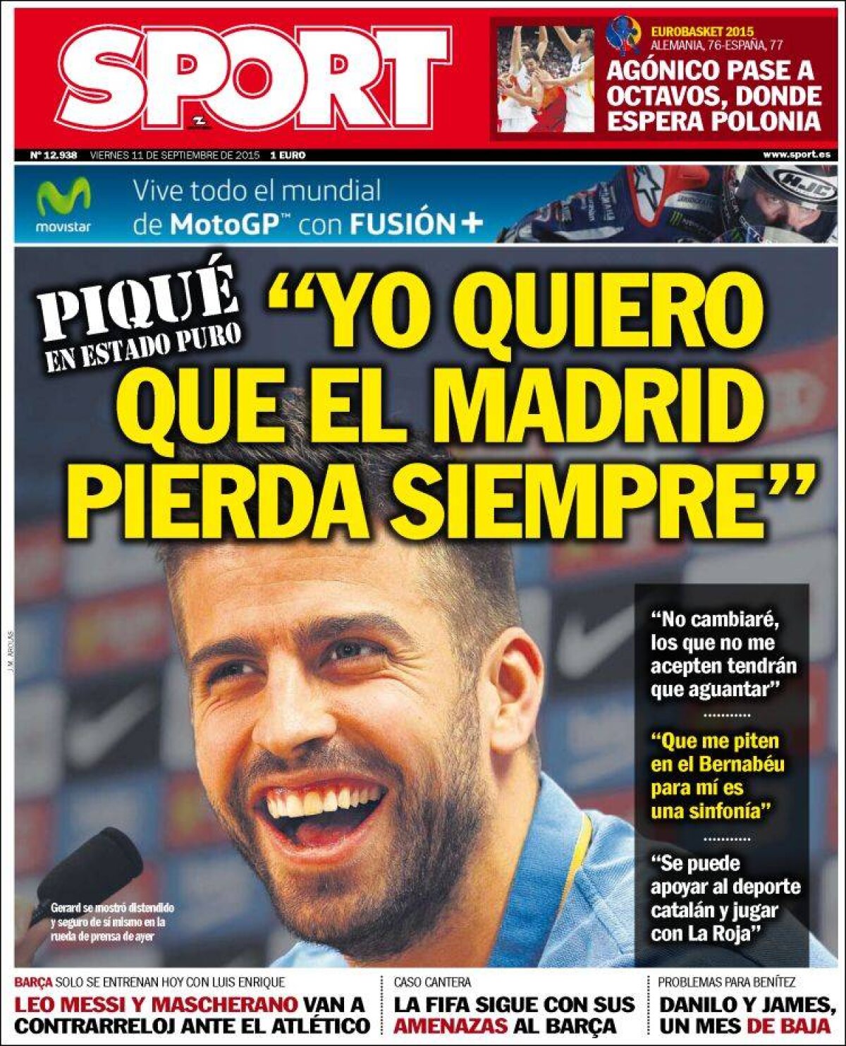 Ce scriu azi ziarele de sport din lume (11 septembrie 2015)