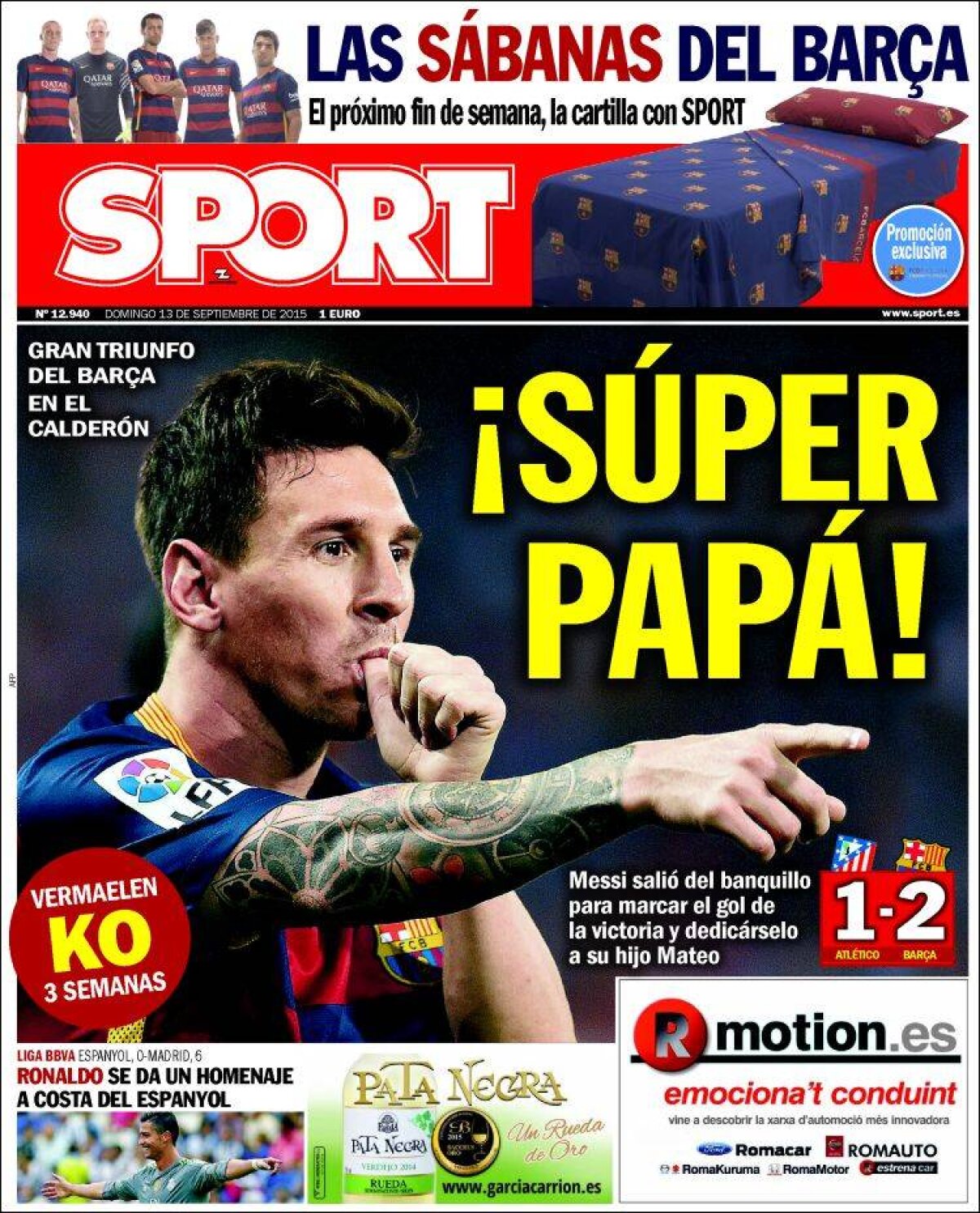 Ce scriu azi ziarele de sport din lume (13 septembrie 2015)