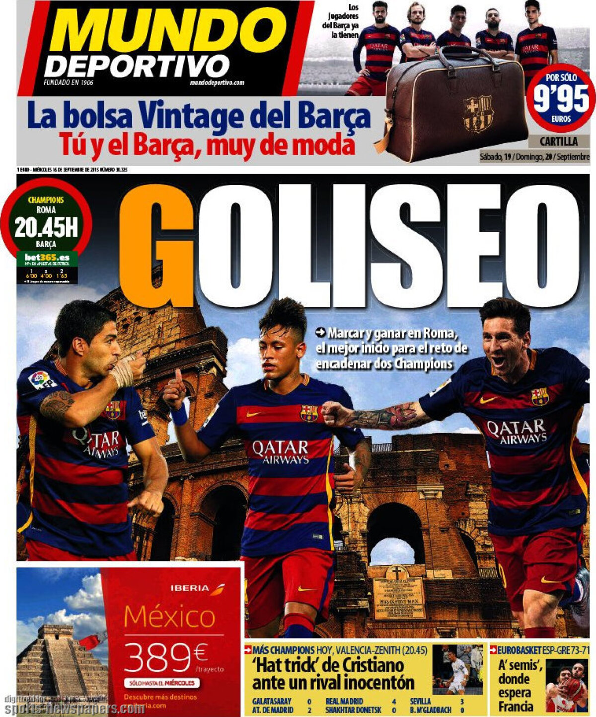 Ce scriu azi ziarele de sport din lume (16 septembrie 2015)