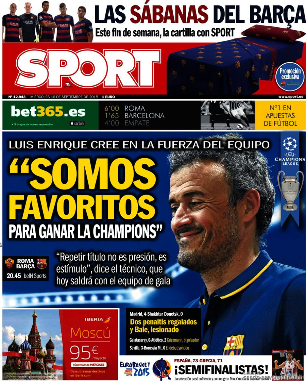 Ce scriu azi ziarele de sport din lume (16 septembrie 2015)