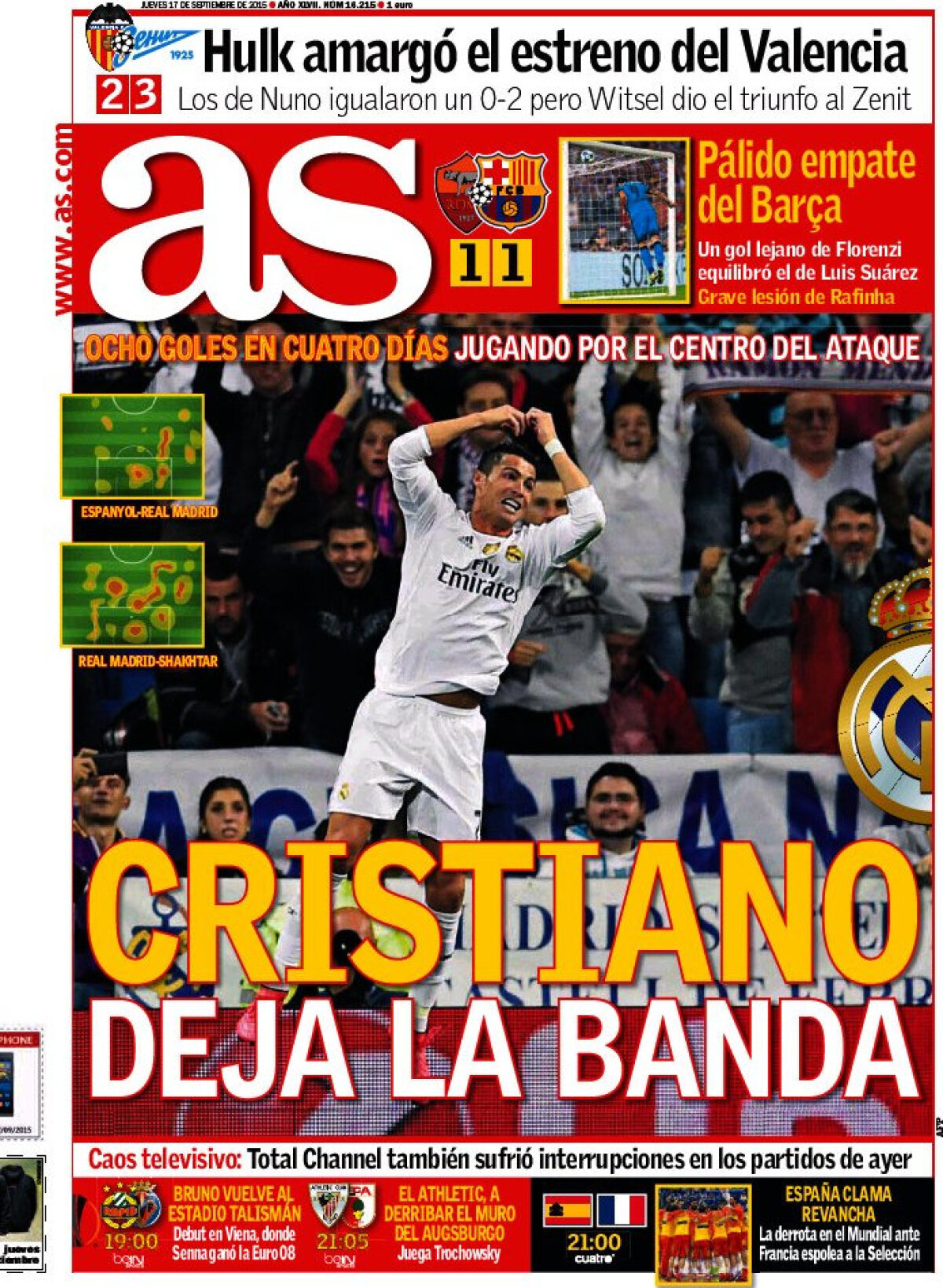 Ce scriu azi ziarele de sport din lume (17 septembrie 2015)