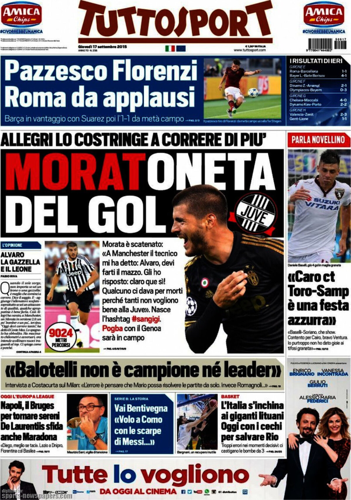 Ce scriu azi ziarele de sport din lume (17 septembrie 2015)