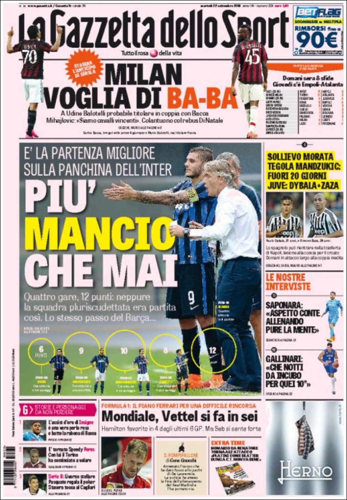 Ce scriu azi ziarele de sport din lume (22 septembrie 2015)