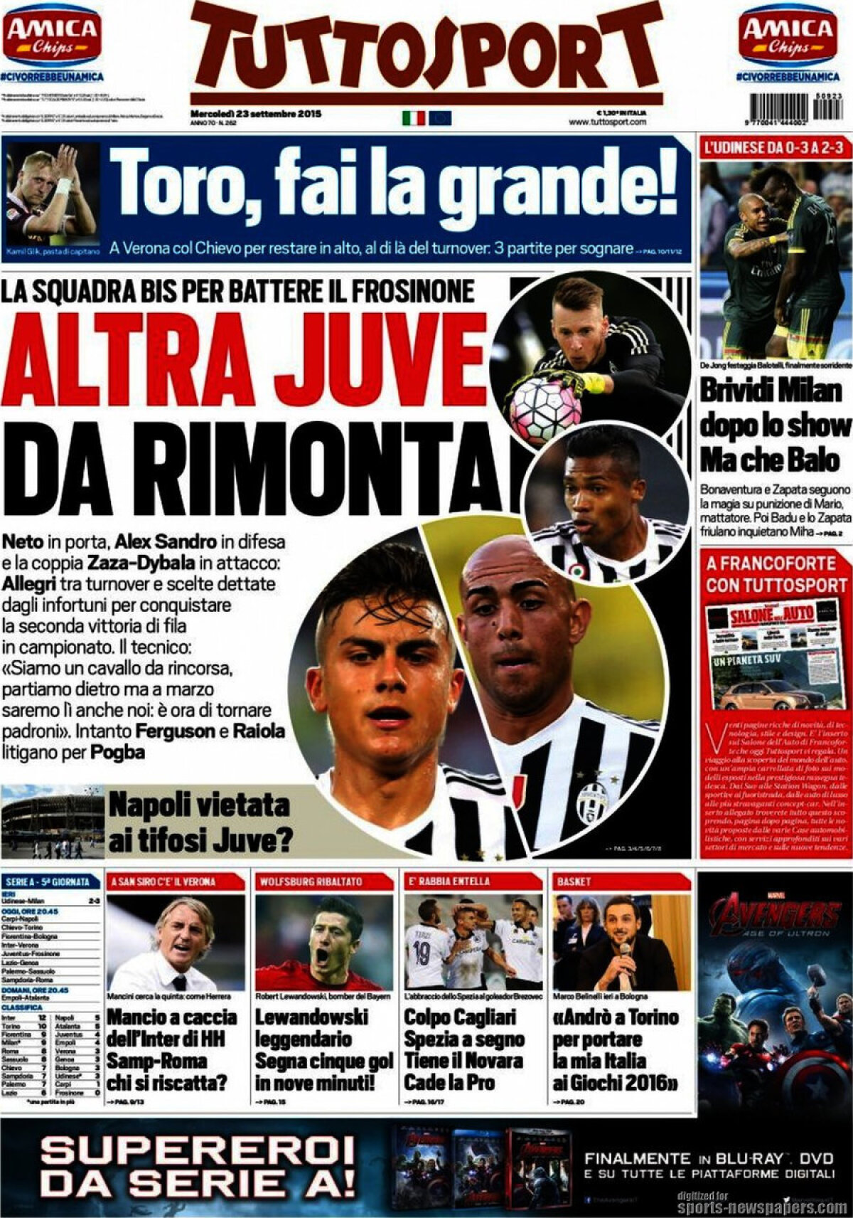 Ce scriu azi ziarele de sport din lume (23 septembrie 2015)