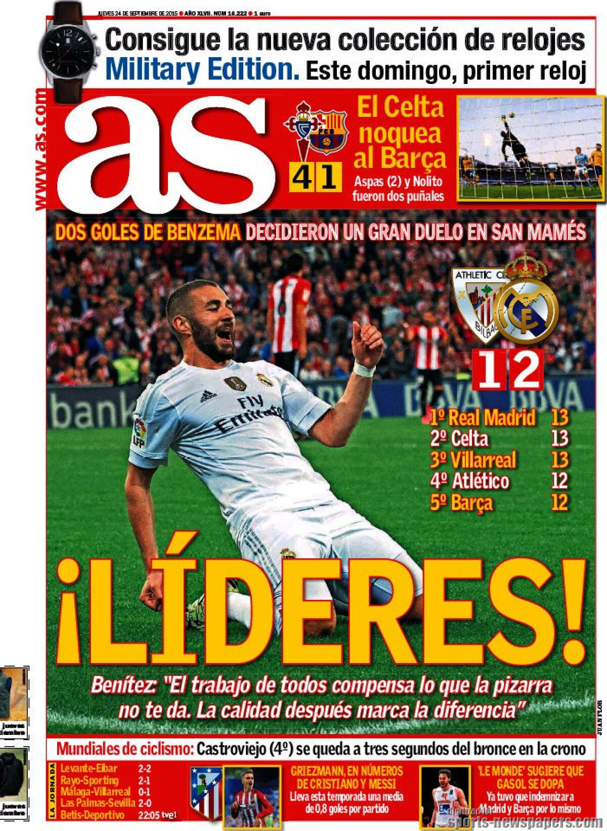 Ce scriu azi ziarele de sport din lume (24 septembrie 2015)