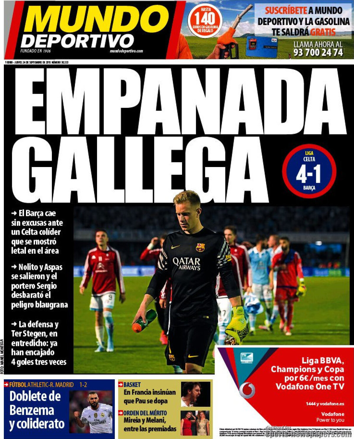 Ce scriu azi ziarele de sport din lume (24 septembrie 2015)