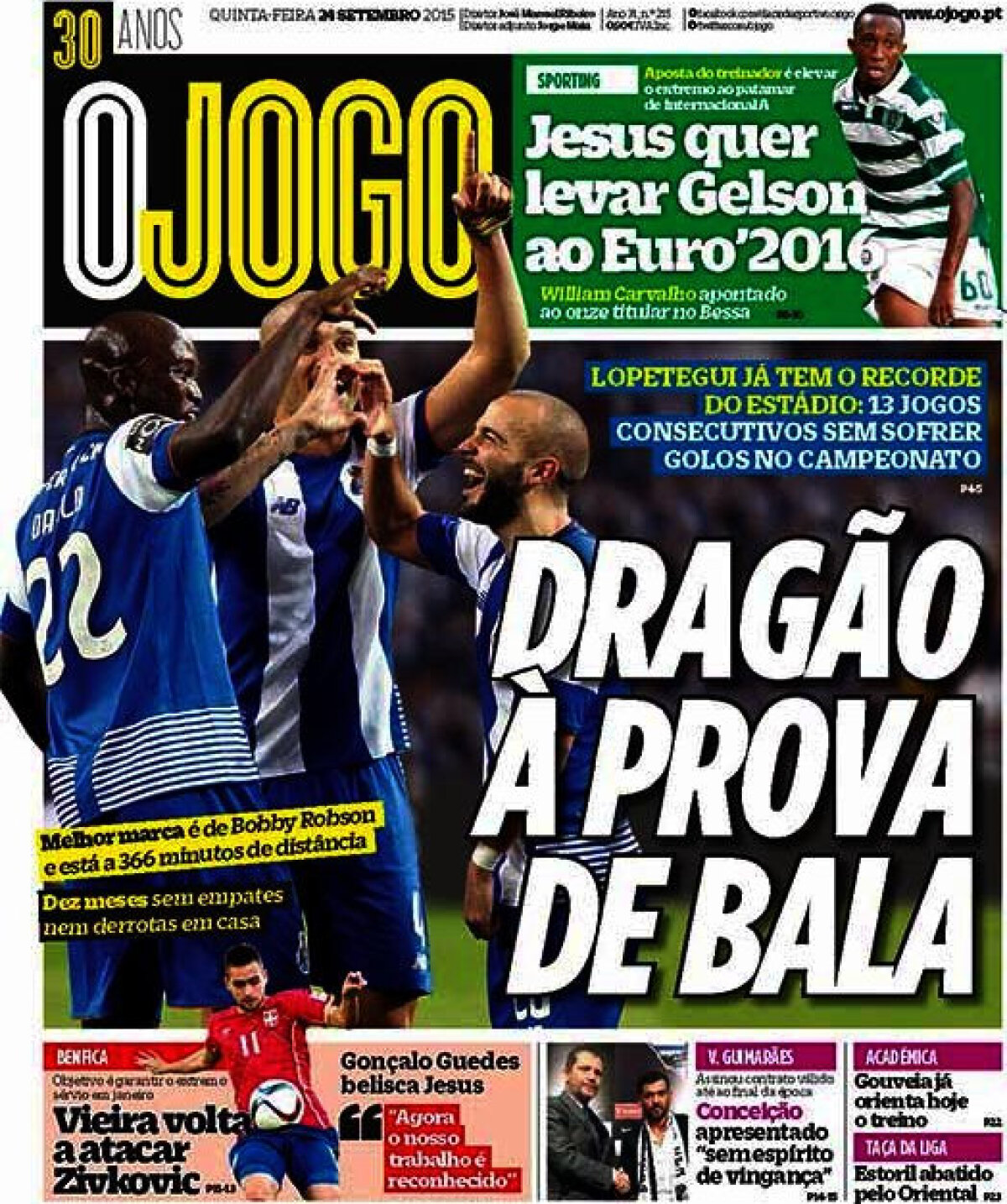 Ce scriu azi ziarele de sport din lume (24 septembrie 2015)