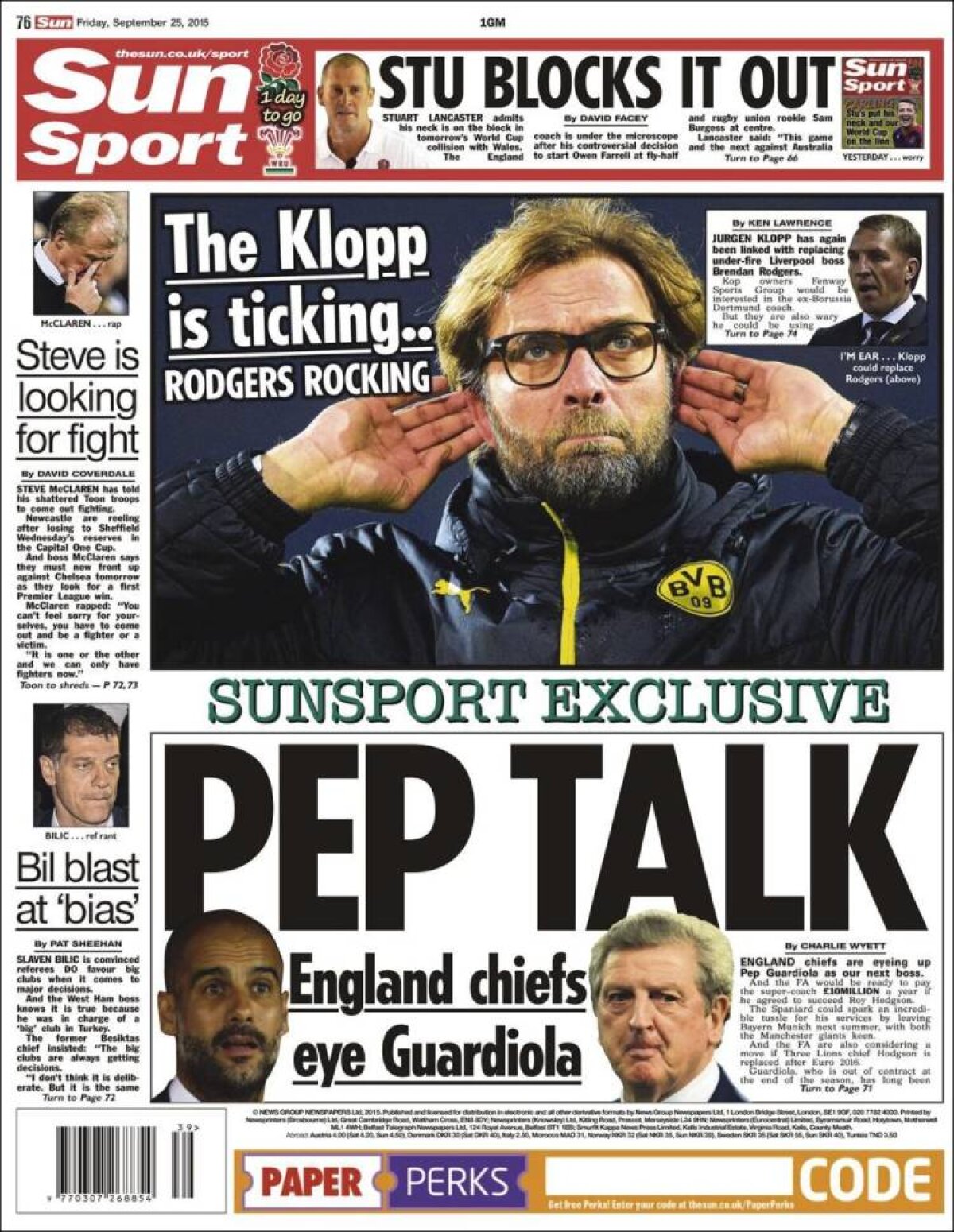 Ce scriu azi ziarele de sport din lume (25 septembrie 2015)