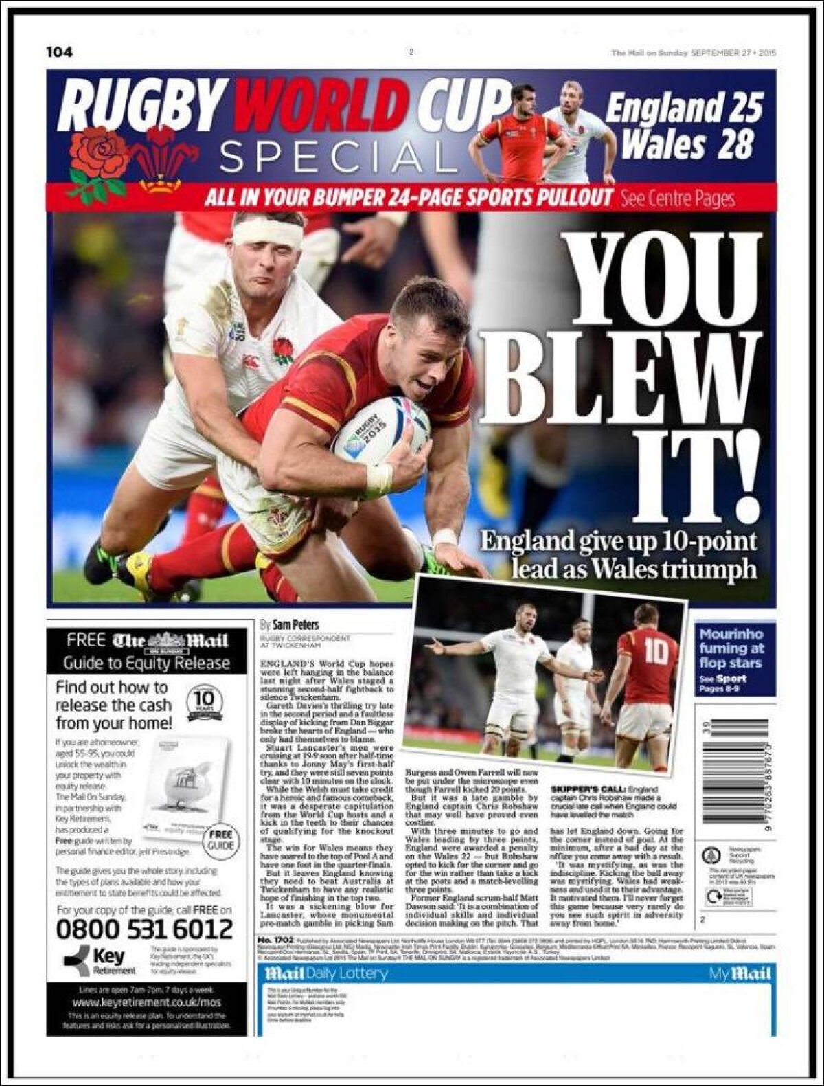 Ce scriu azi ziarele de sport din lume (27 septembrie 2015)