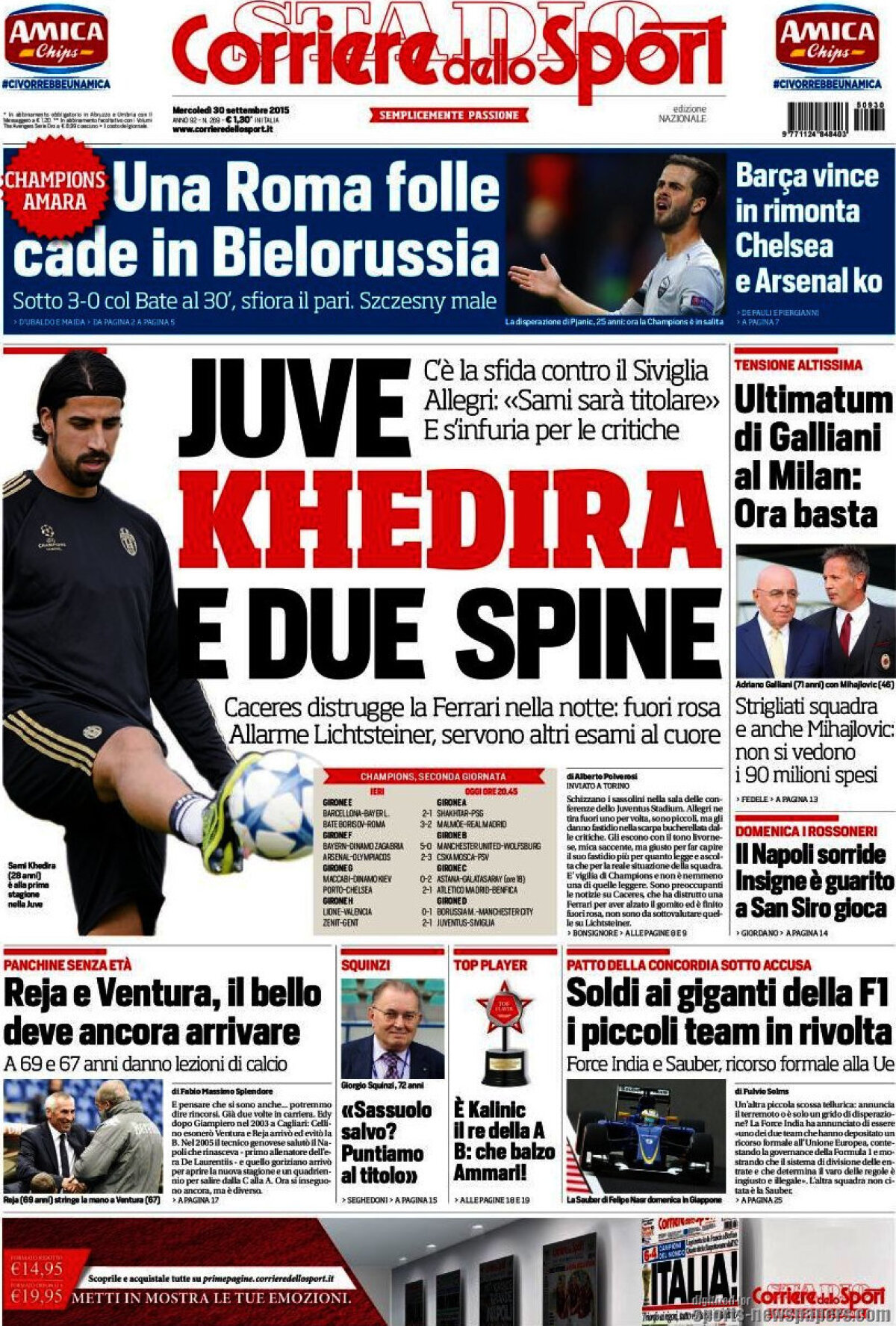 Ce scriu azi ziarele de sport din lume (30 septembrie 2015)