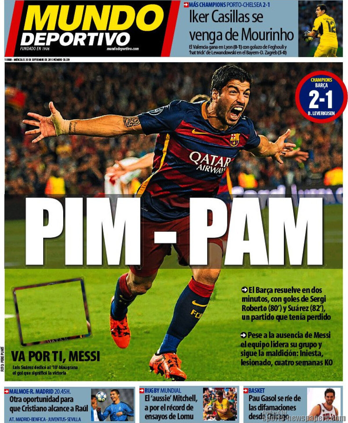 Ce scriu azi ziarele de sport din lume (30 septembrie 2015)