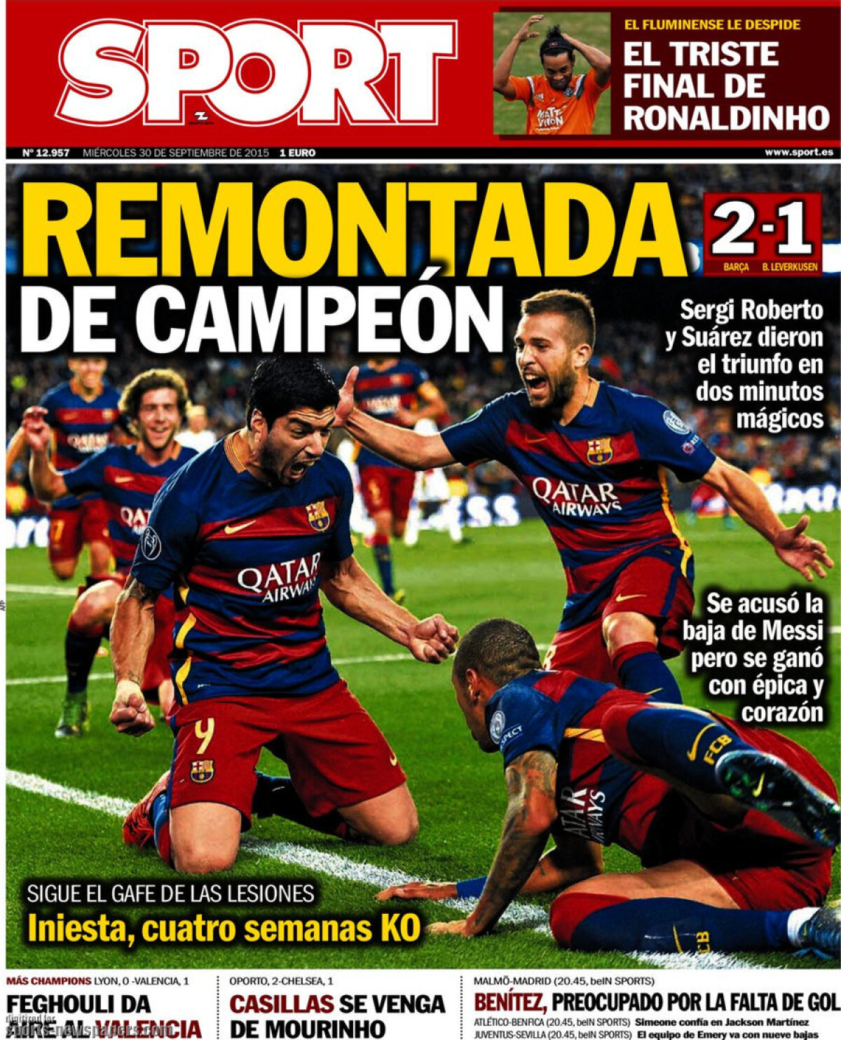 Ce scriu azi ziarele de sport din lume (30 septembrie 2015)