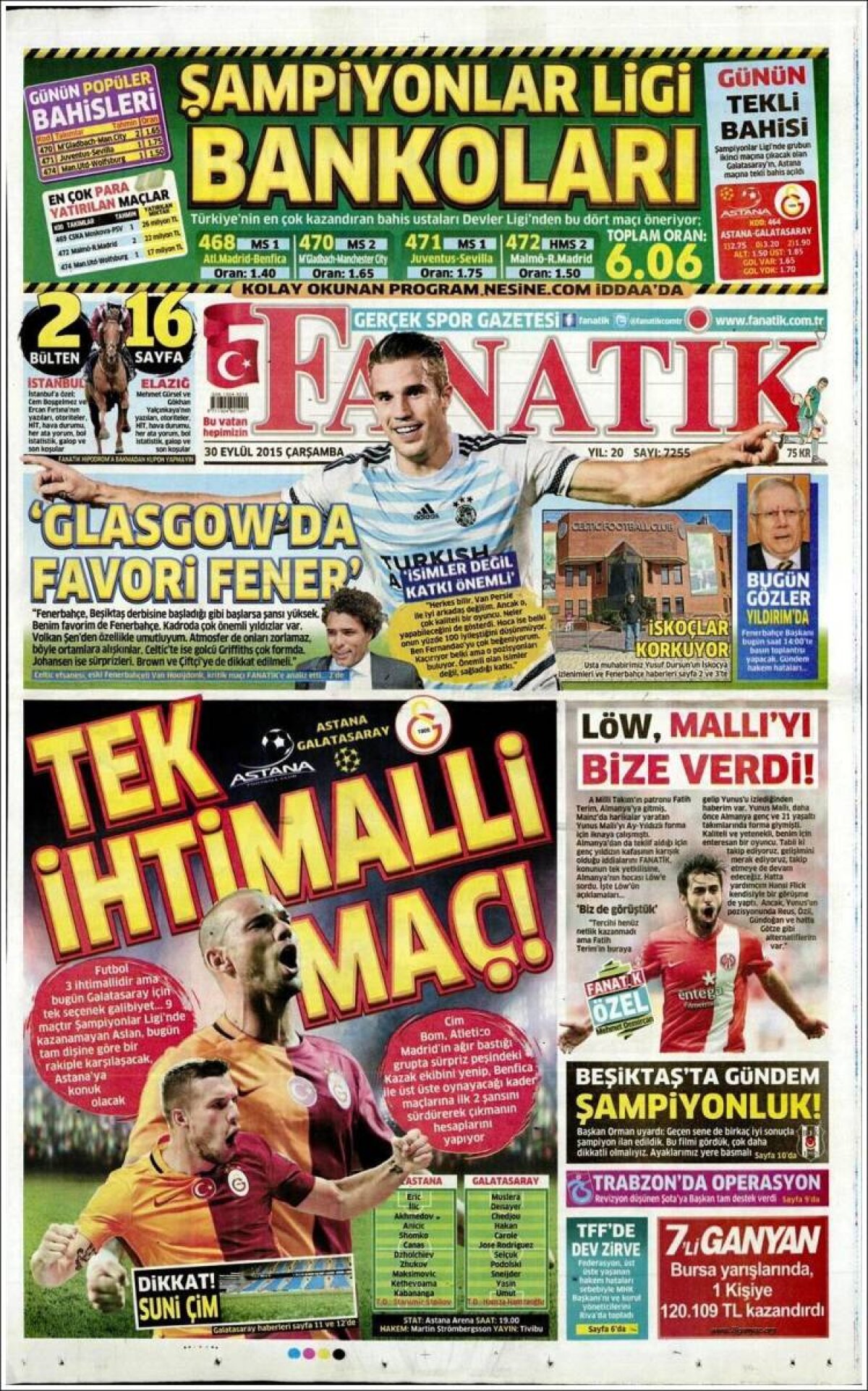 Ce scriu azi ziarele de sport din lume (1 octombrie 2015)