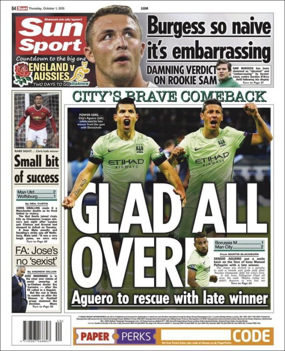 Ce scriu azi ziarele de sport din lume (1 octombrie 2015)