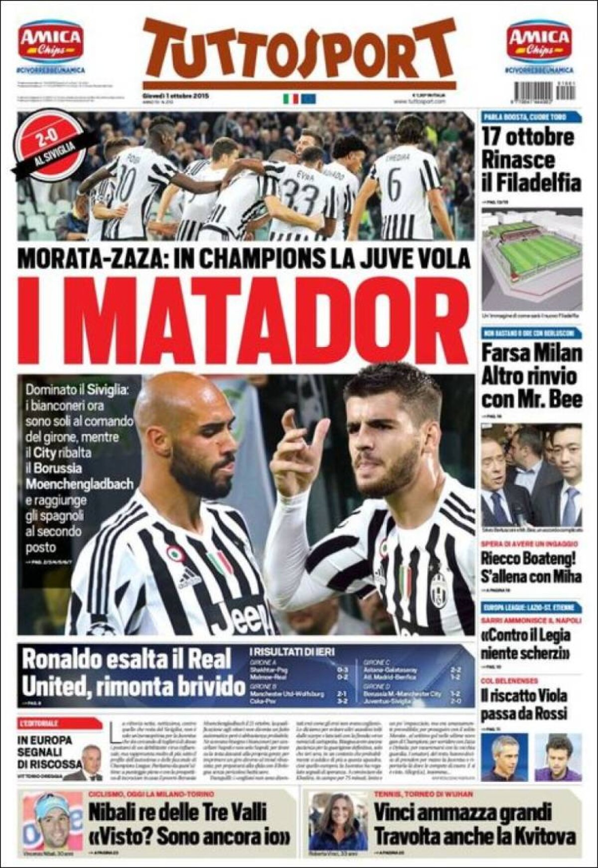 Ce scriu azi ziarele de sport din lume (1 octombrie 2015)