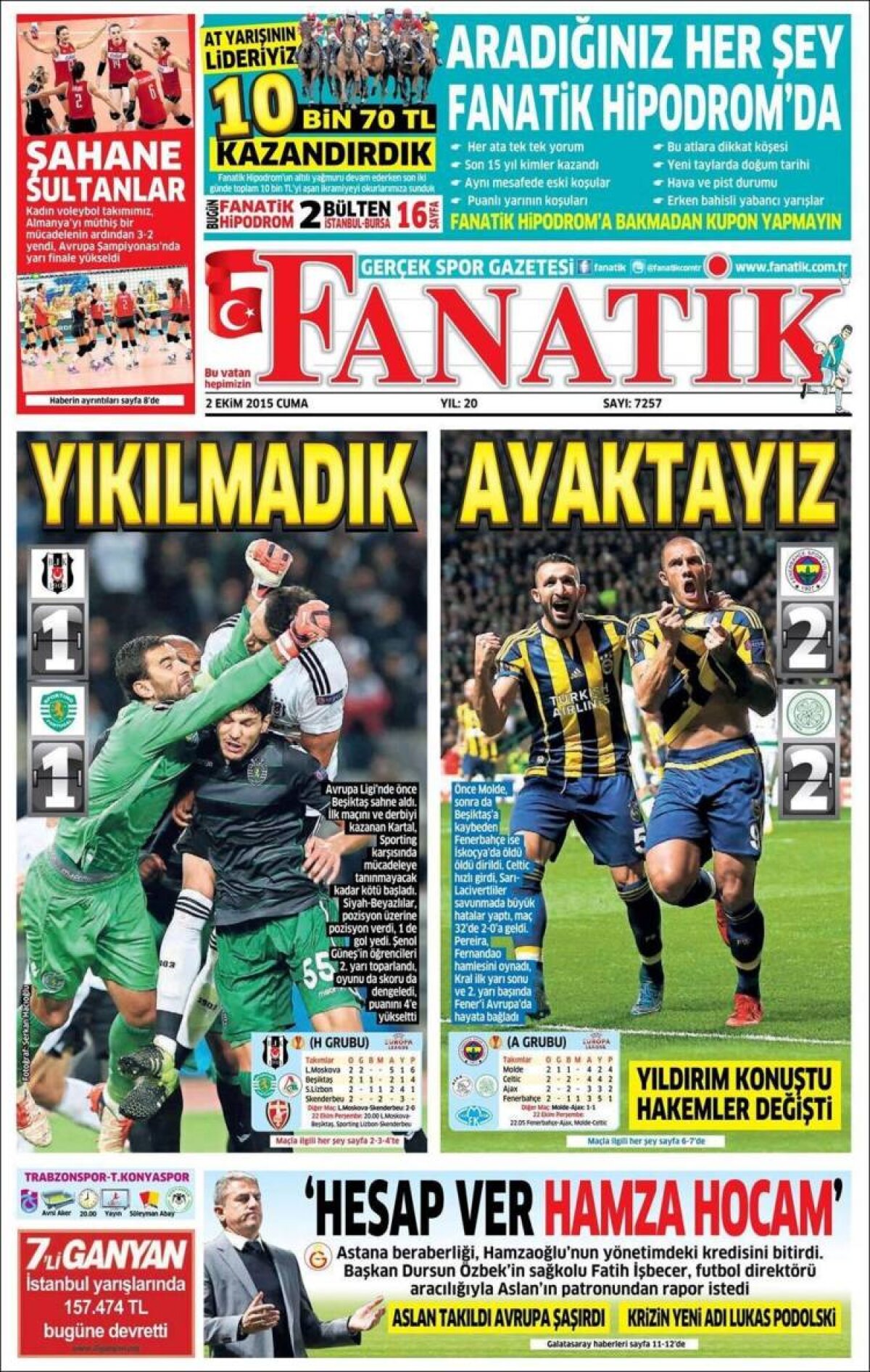 Ce scriu azi ziarele de sport din lume (2 octombrie 2015)