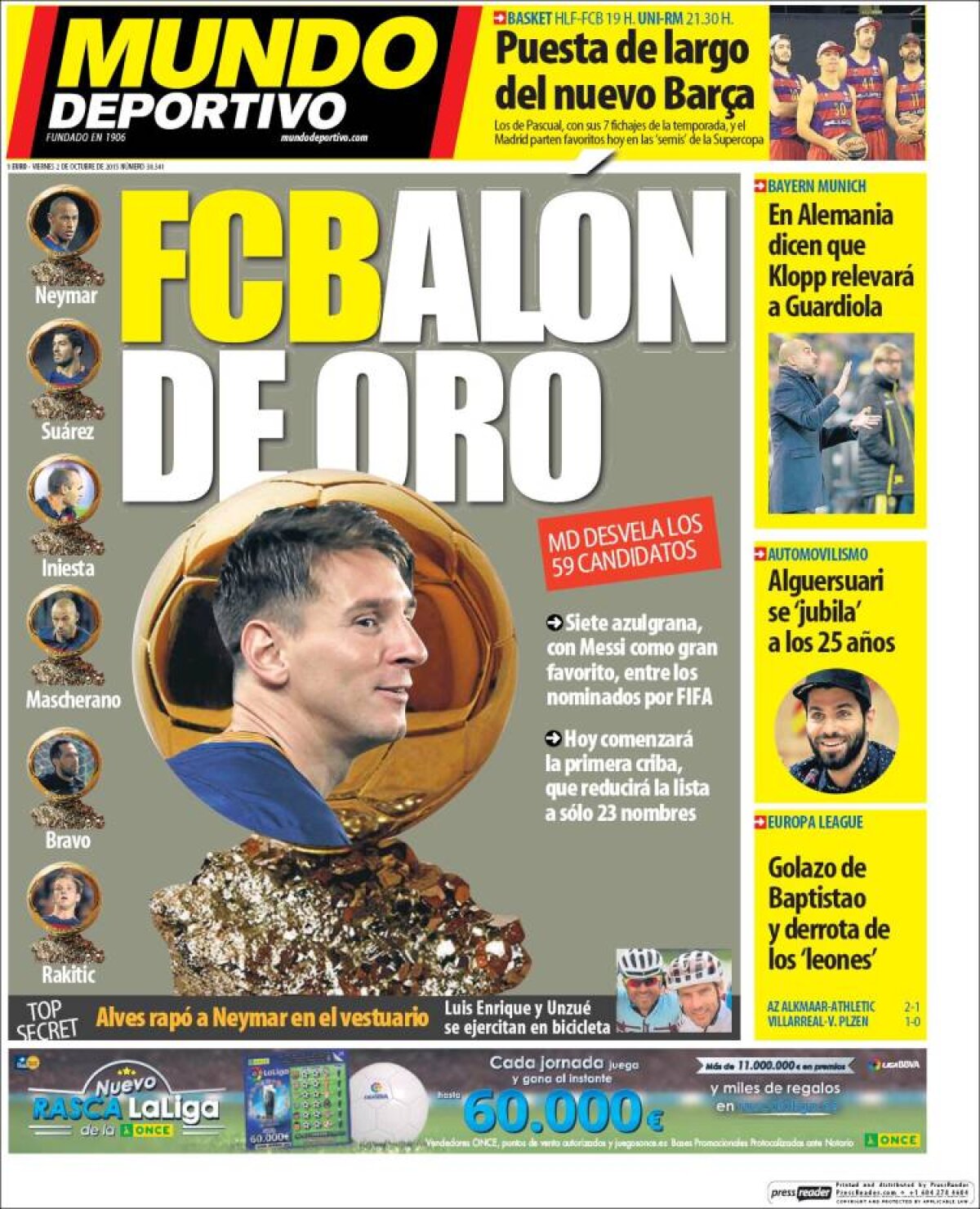 Ce scriu azi ziarele de sport din lume (2 octombrie 2015)