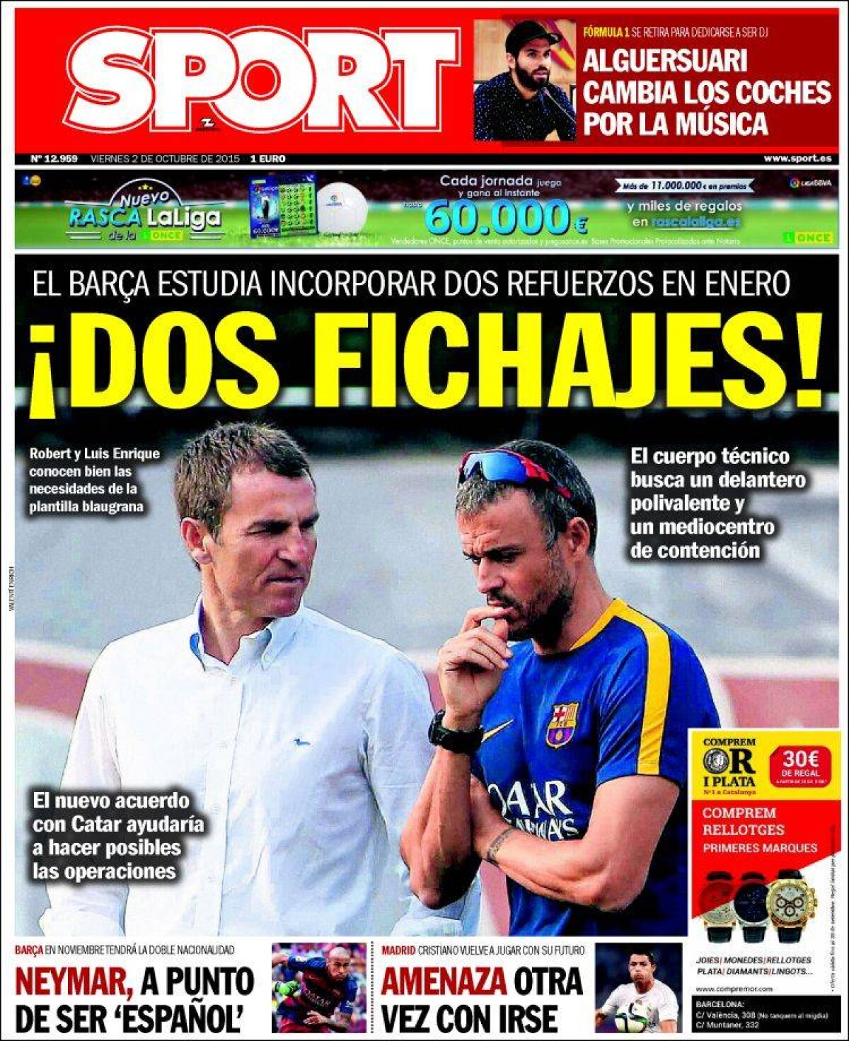 Ce scriu azi ziarele de sport din lume (2 octombrie 2015)