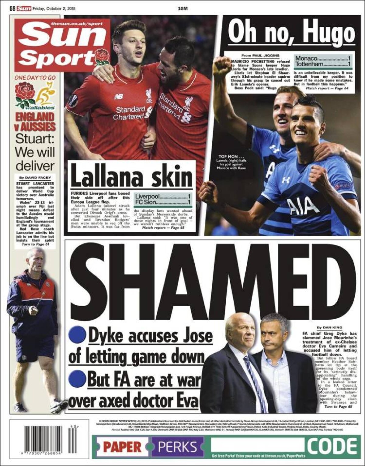 Ce scriu azi ziarele de sport din lume (2 octombrie 2015)