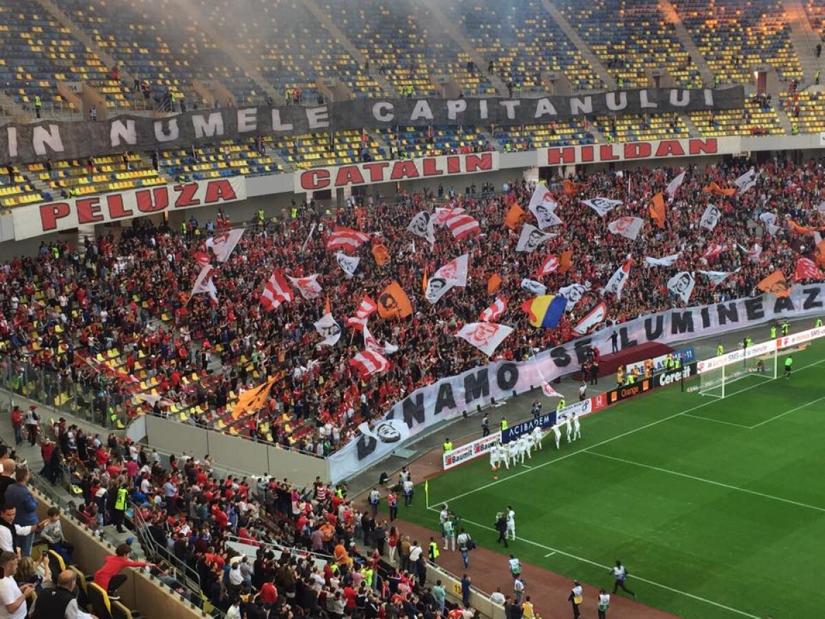 VIDEO+FOTO Atmosferă incendiară creată de suporterii lui Dinamo în memoria lui Hîldan: un inel de "foc" a înconjurat arena