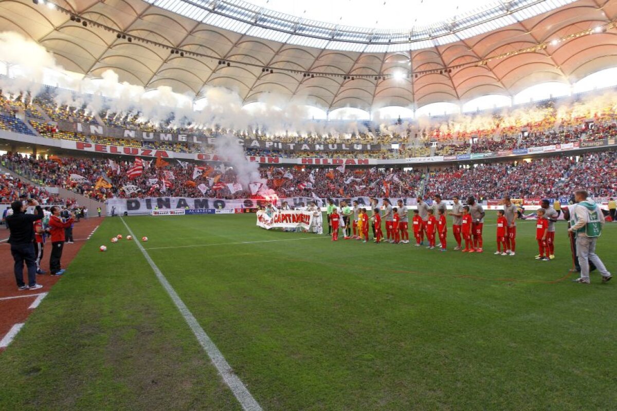 VIDEO+FOTO Atmosferă incendiară creată de suporterii lui Dinamo în memoria lui Hîldan: un inel de "foc" a înconjurat arena