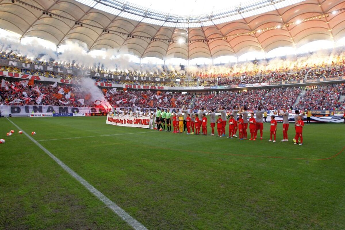 VIDEO+FOTO Atmosferă incendiară creată de suporterii lui Dinamo în memoria lui Hîldan: un inel de "foc" a înconjurat arena