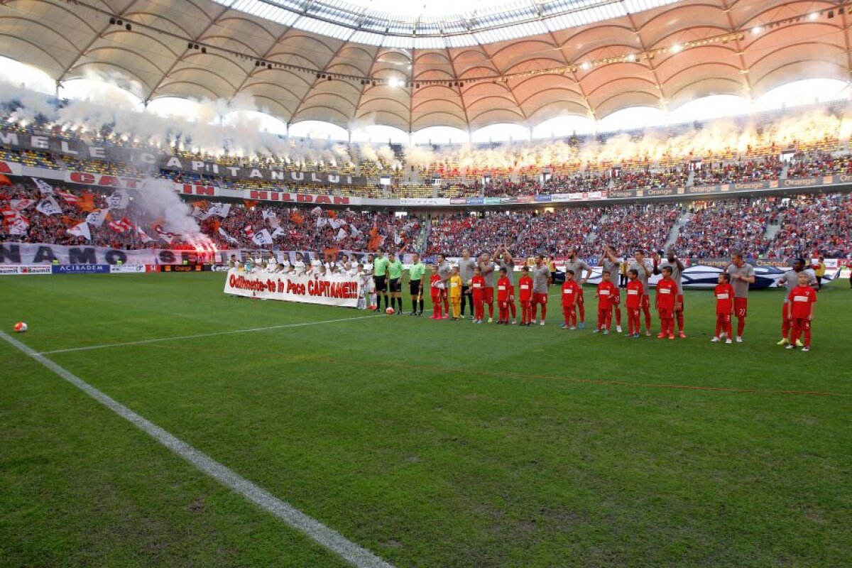 VIDEO+FOTO Atmosferă incendiară creată de suporterii lui Dinamo în memoria lui Hîldan: un inel de "foc" a înconjurat arena