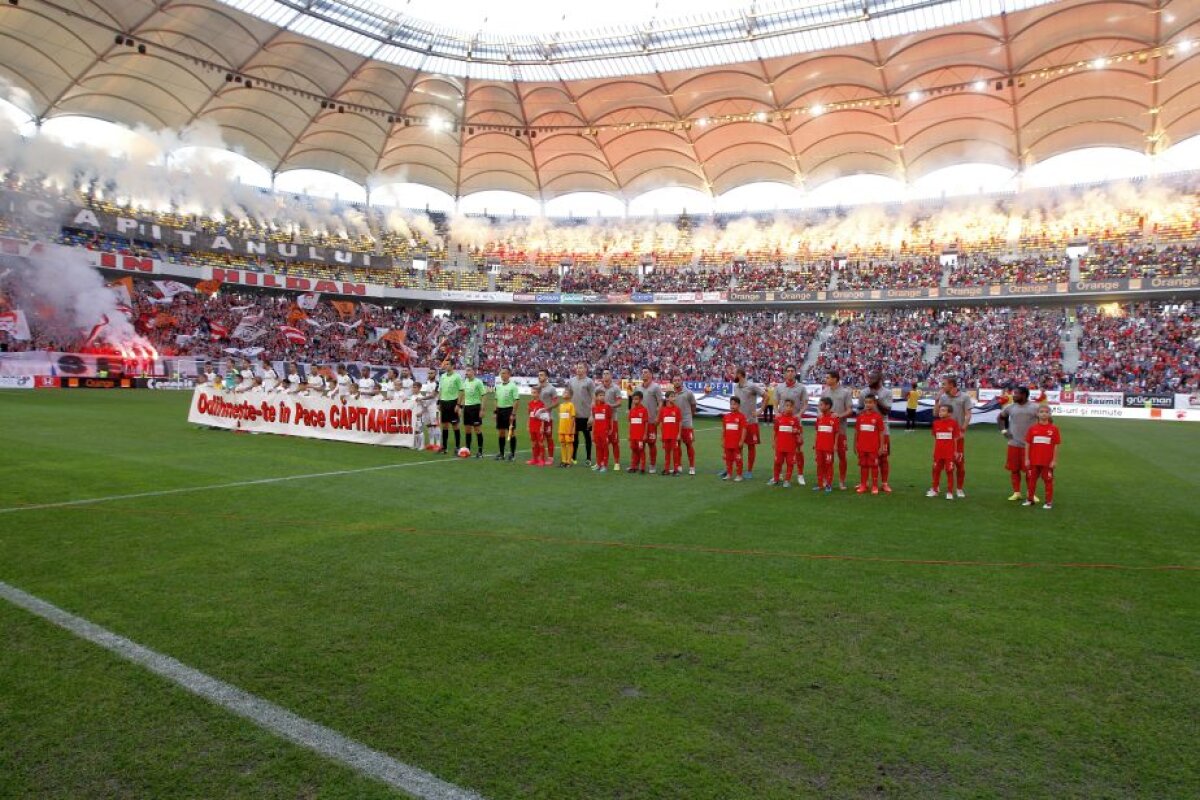 VIDEO+FOTO Atmosferă incendiară creată de suporterii lui Dinamo în memoria lui Hîldan: un inel de "foc" a înconjurat arena