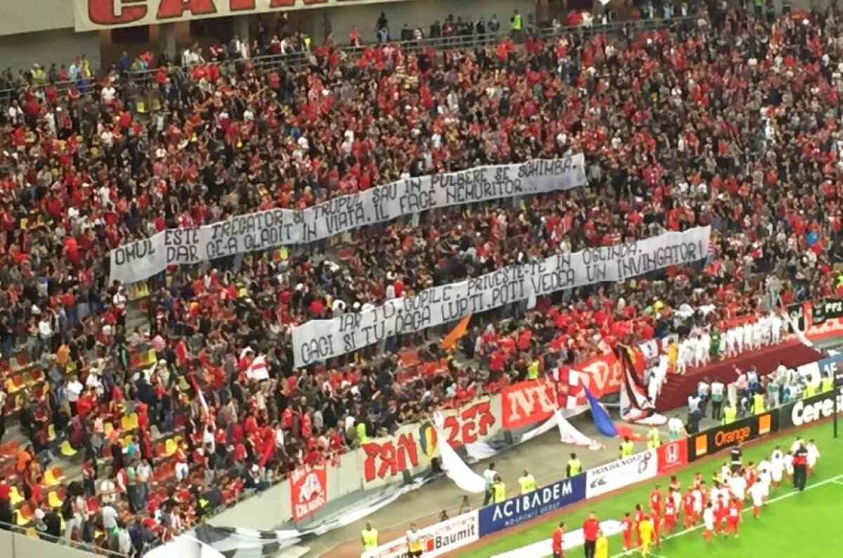 VIDEO+FOTO Atmosferă incendiară creată de suporterii lui Dinamo în memoria lui Hîldan: un inel de "foc" a înconjurat arena