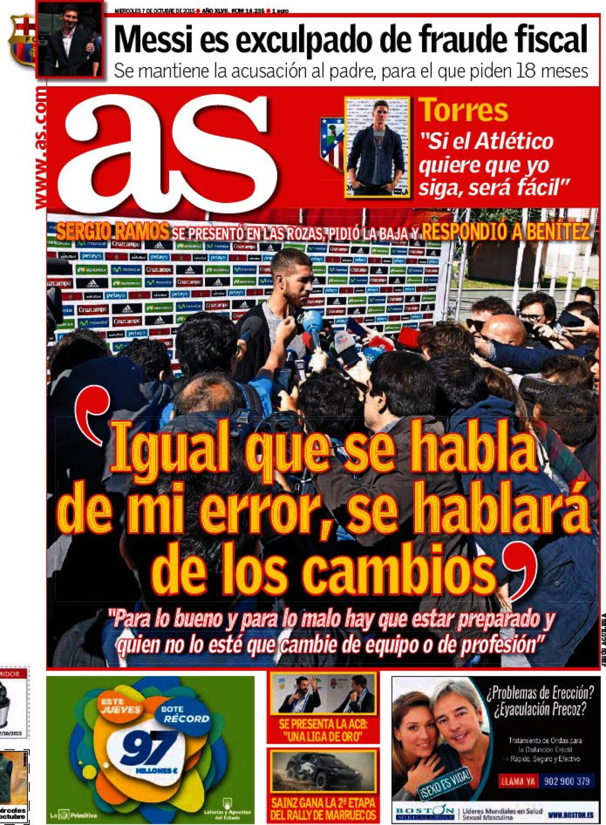 Ce scriu azi ziarele de sport din lume (7 octombrie 2015)