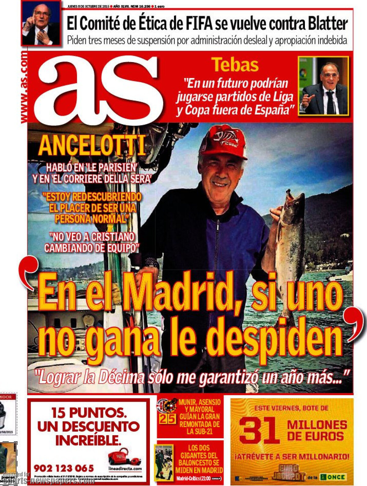 Ce scriu azi ziarele de sport din lume (8 octombrie 2015)