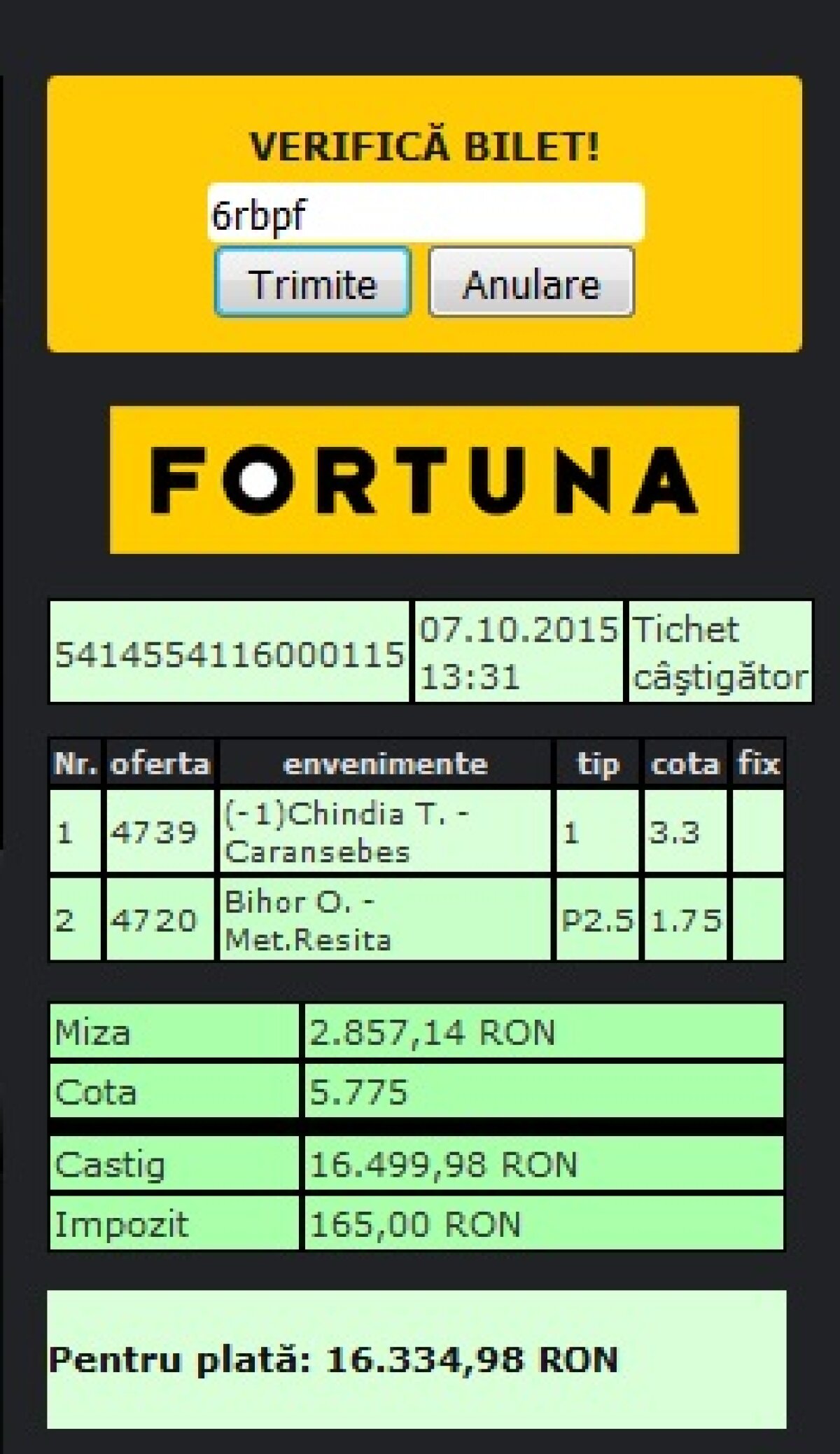 FOTO Un meci din Liga a 2-a i-a îmbogățit pe pariori! » Sume dubioase mizate pe cote mari: "Tot orașul a pus azi pe ei"