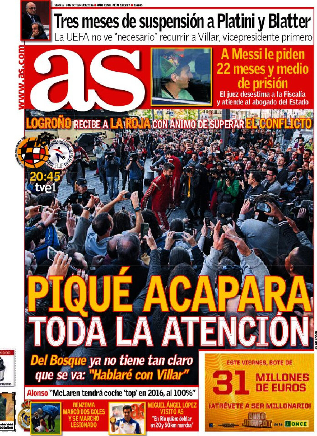 Ce scriu azi ziarele de sport din lume (9 octombrie 2015)