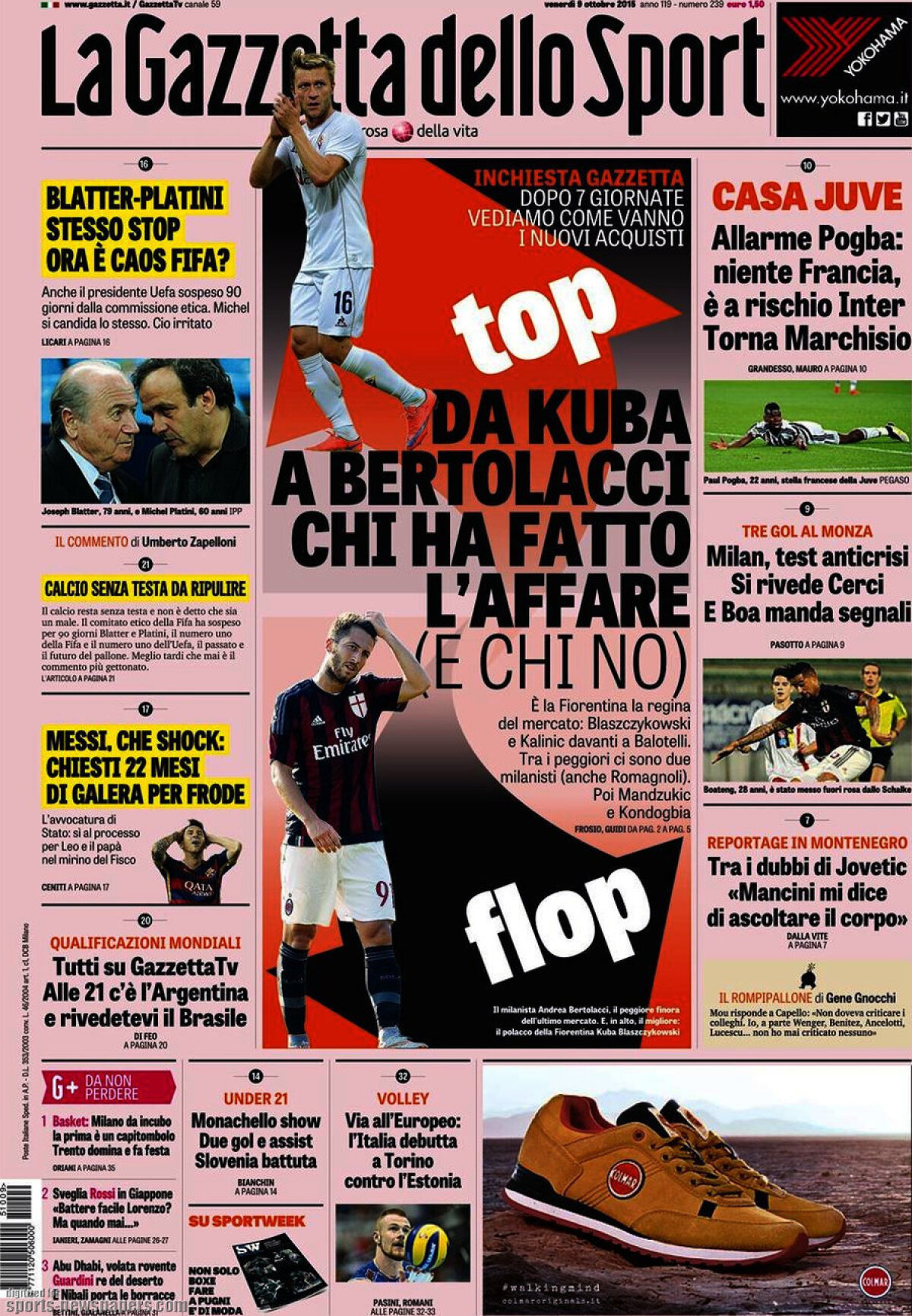 Ce scriu azi ziarele de sport din lume (9 octombrie 2015)