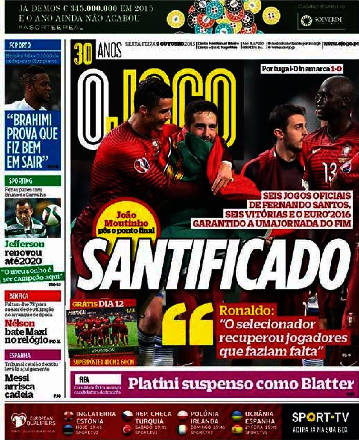 Ce scriu azi ziarele de sport din lume (9 octombrie 2015)