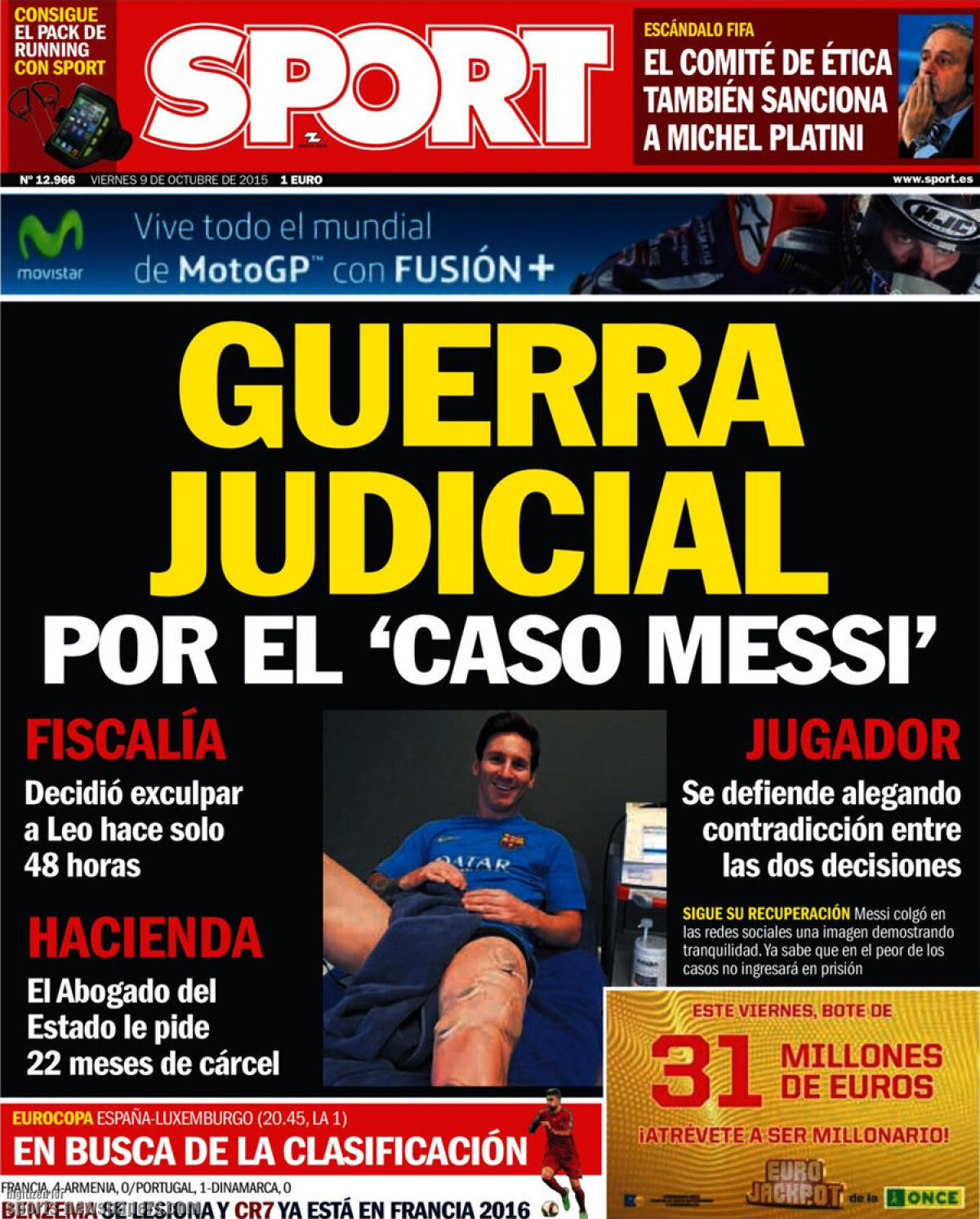 Ce scriu azi ziarele de sport din lume (9 octombrie 2015)