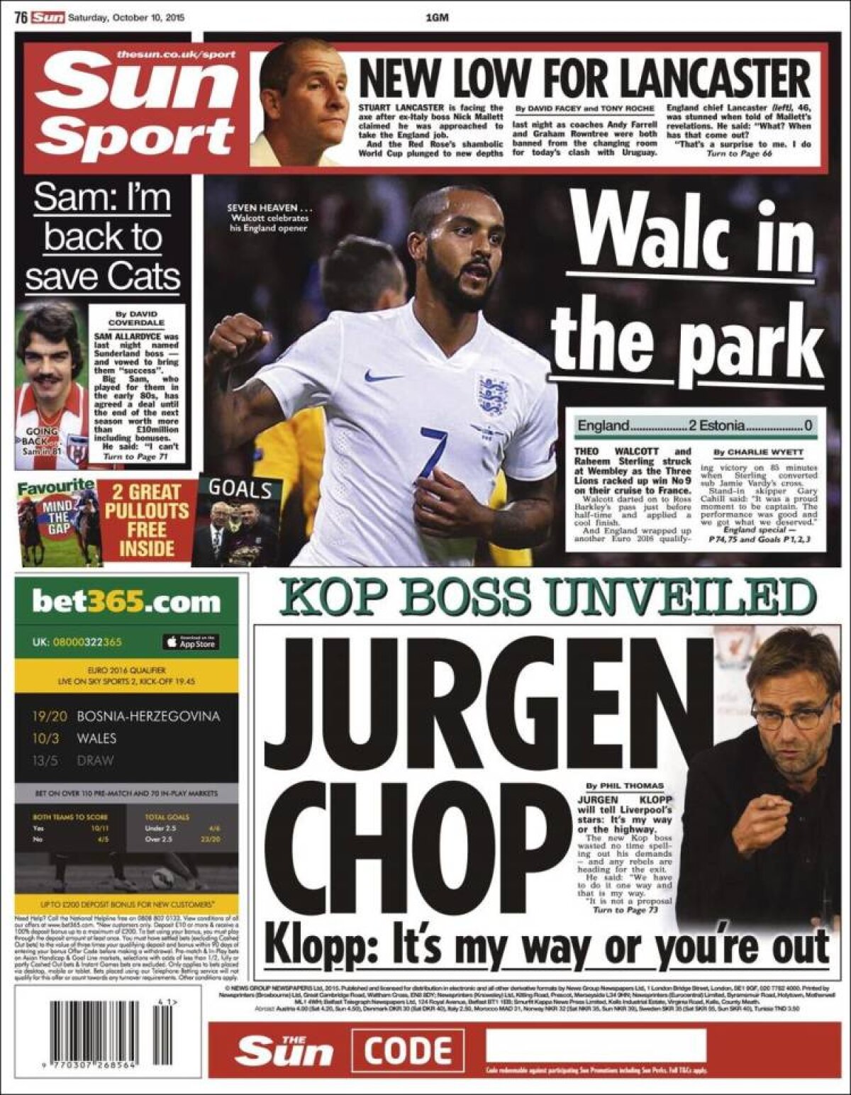 Ce scriu azi ziarele de sport din lume (10 octombrie 2015)