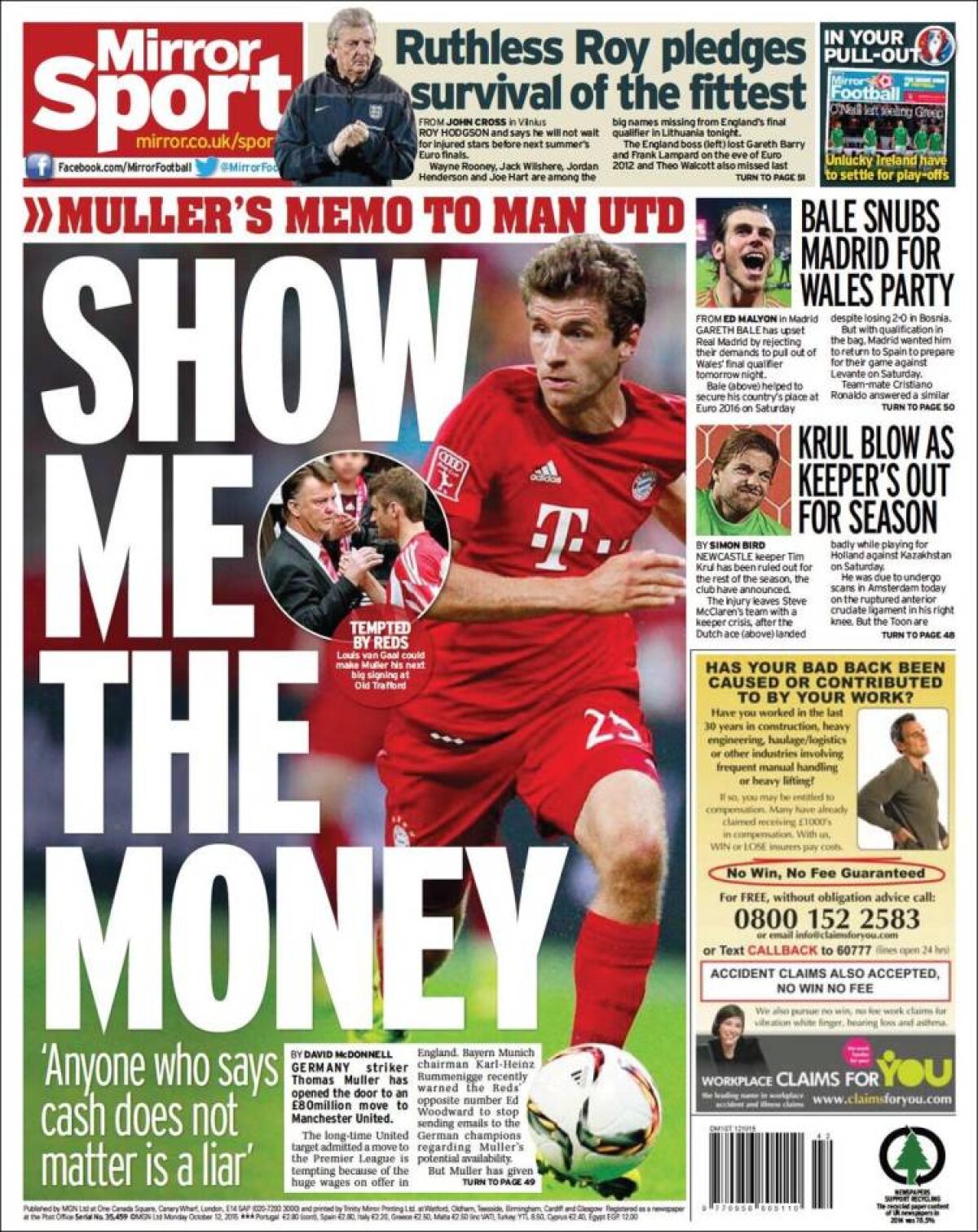 Ce scriu azi ziarele de sport din lume (12 octombrie 2015)