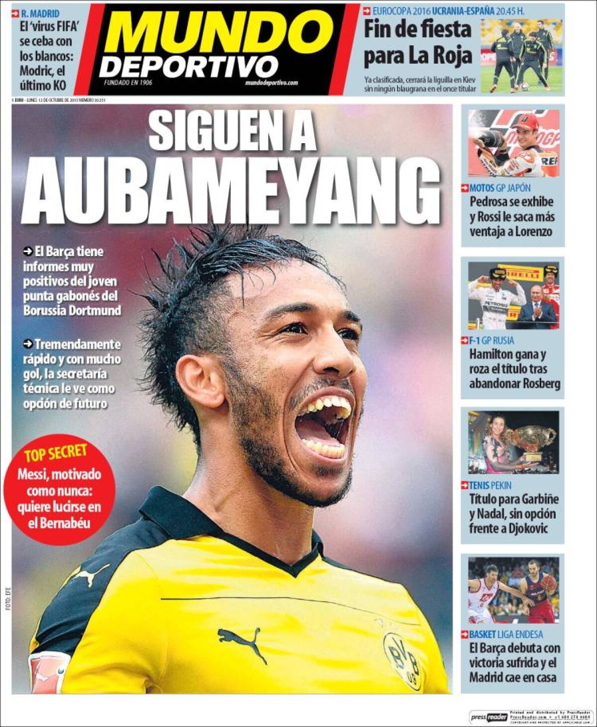 Ce scriu azi ziarele de sport din lume (12 octombrie 2015)