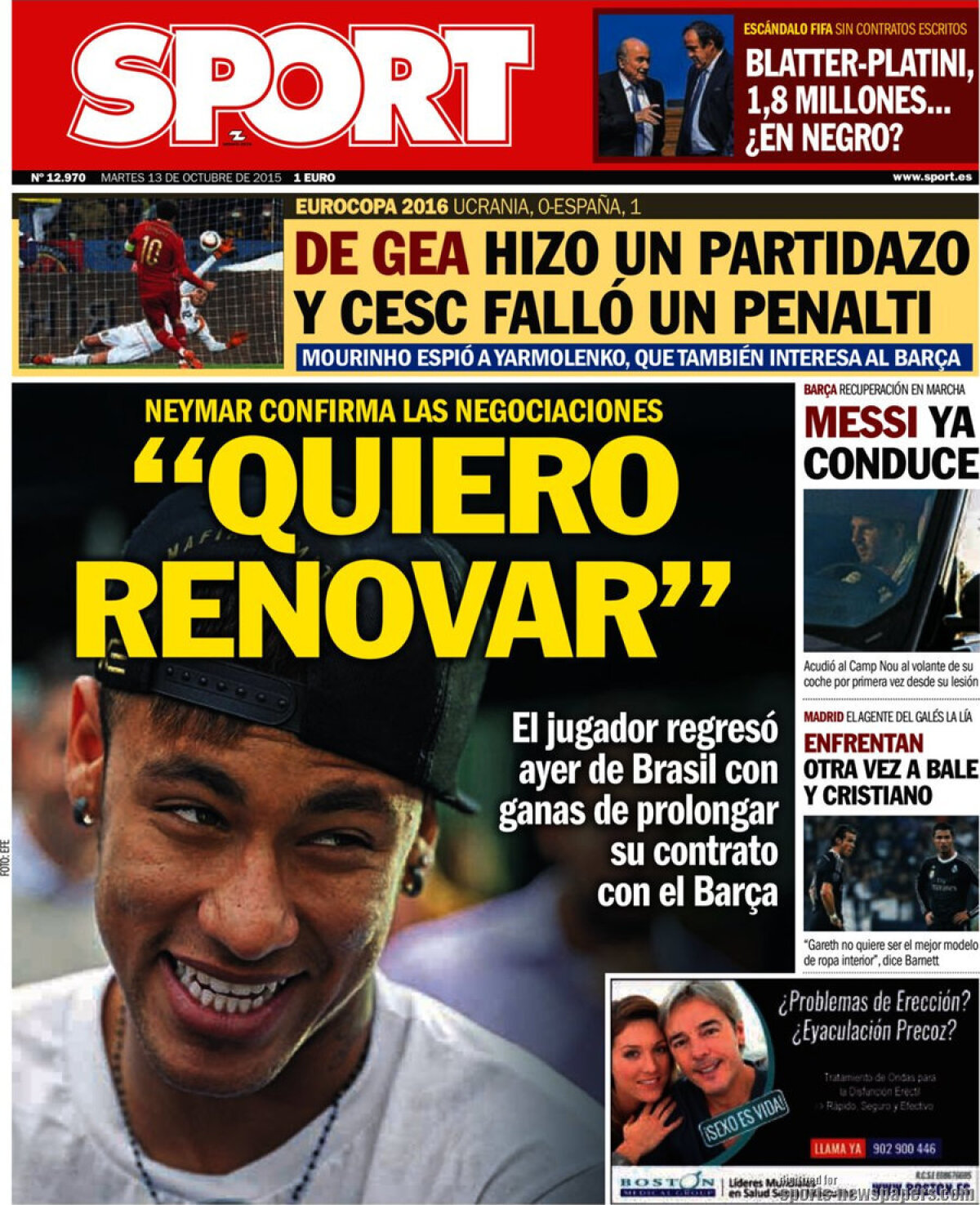 Ce scriu azi ziarele de sport din lume (13 octombrie 2015)