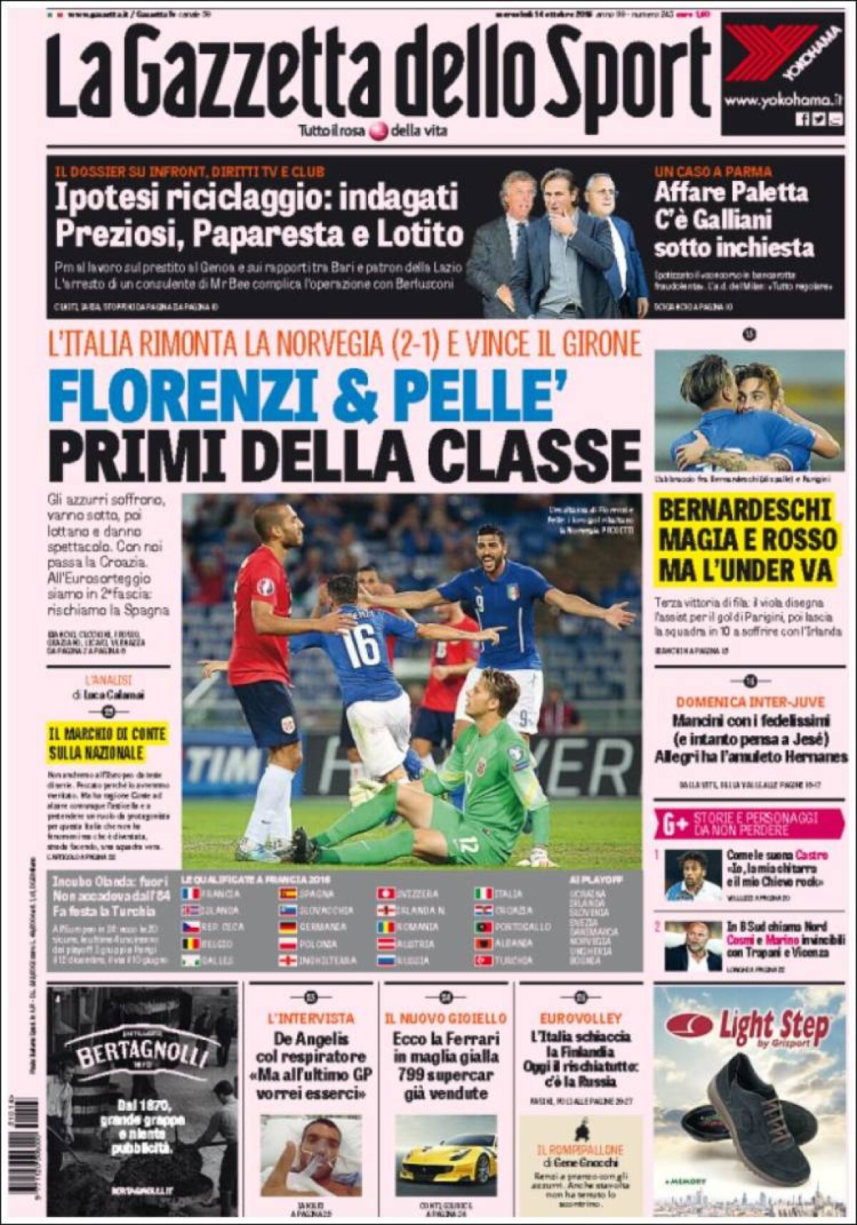 Ce scriu azi ziarele de sport din lume (14 octombrie 2015)