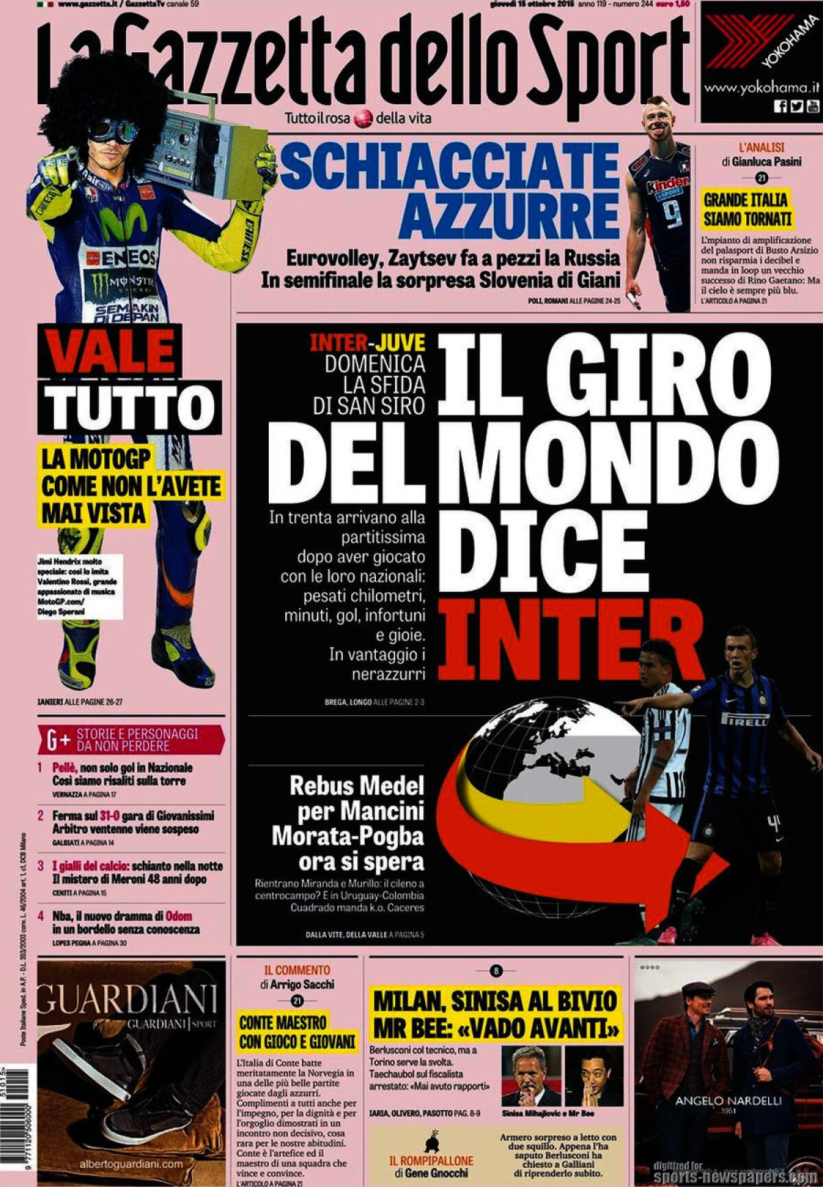 Ce scriu azi ziarele de sport din lume (15 octombrie 2015)