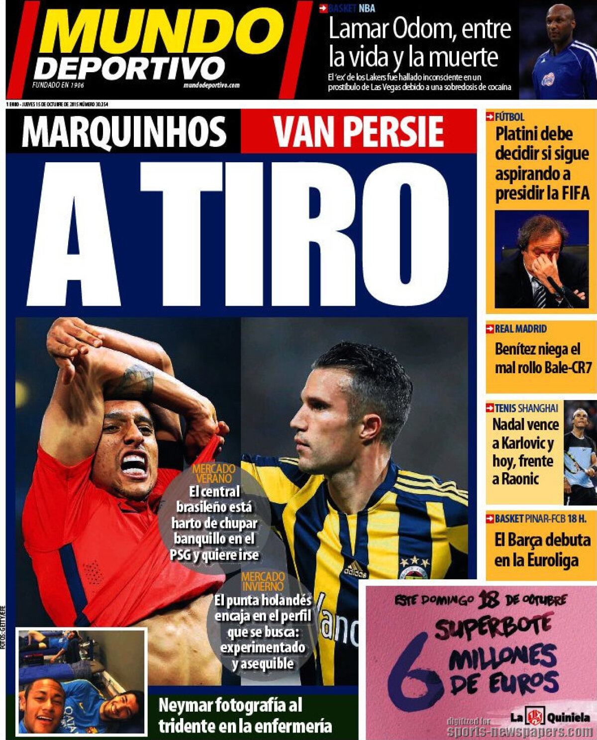 Ce scriu azi ziarele de sport din lume (15 octombrie 2015)