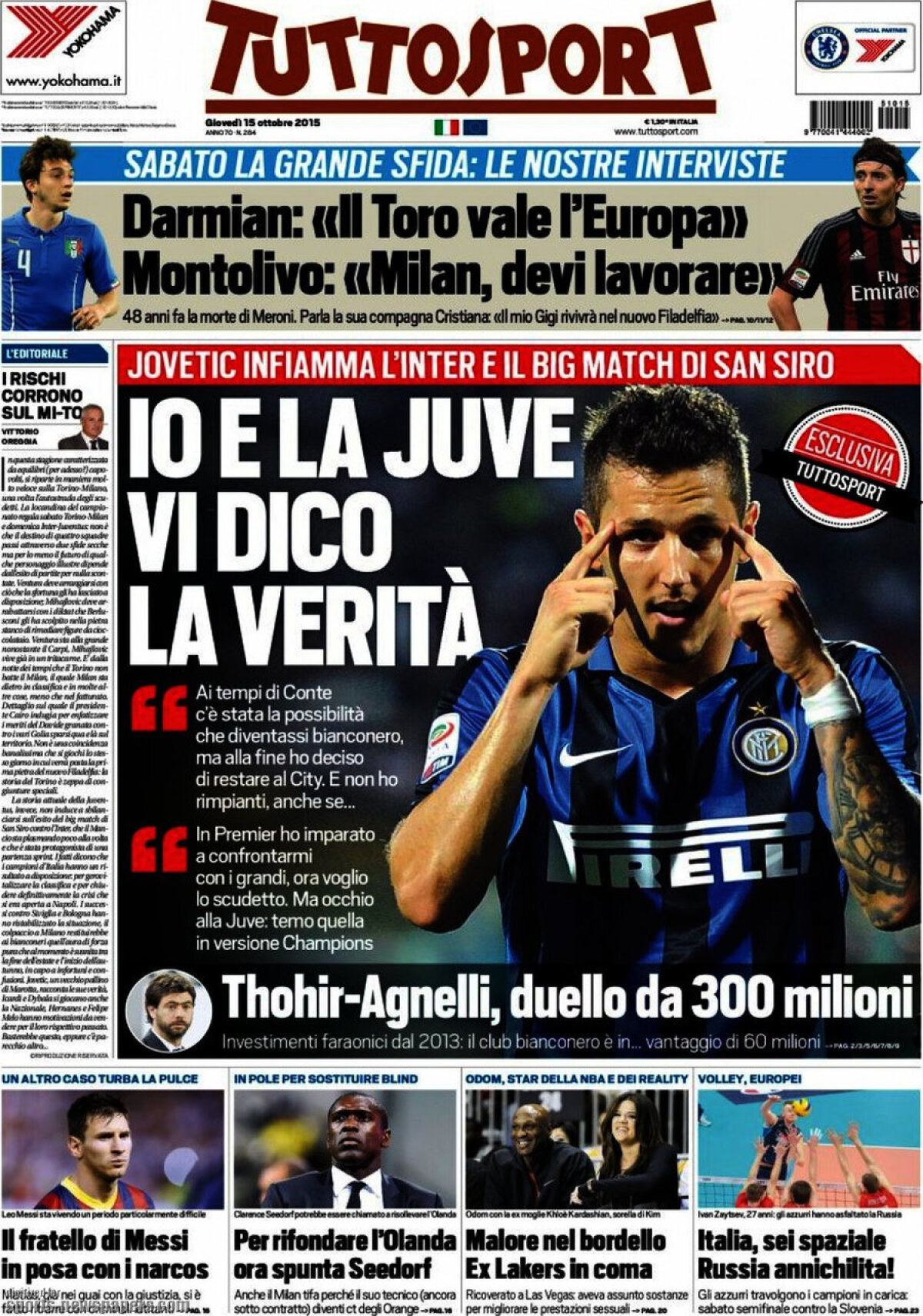 Ce scriu azi ziarele de sport din lume (15 octombrie 2015)